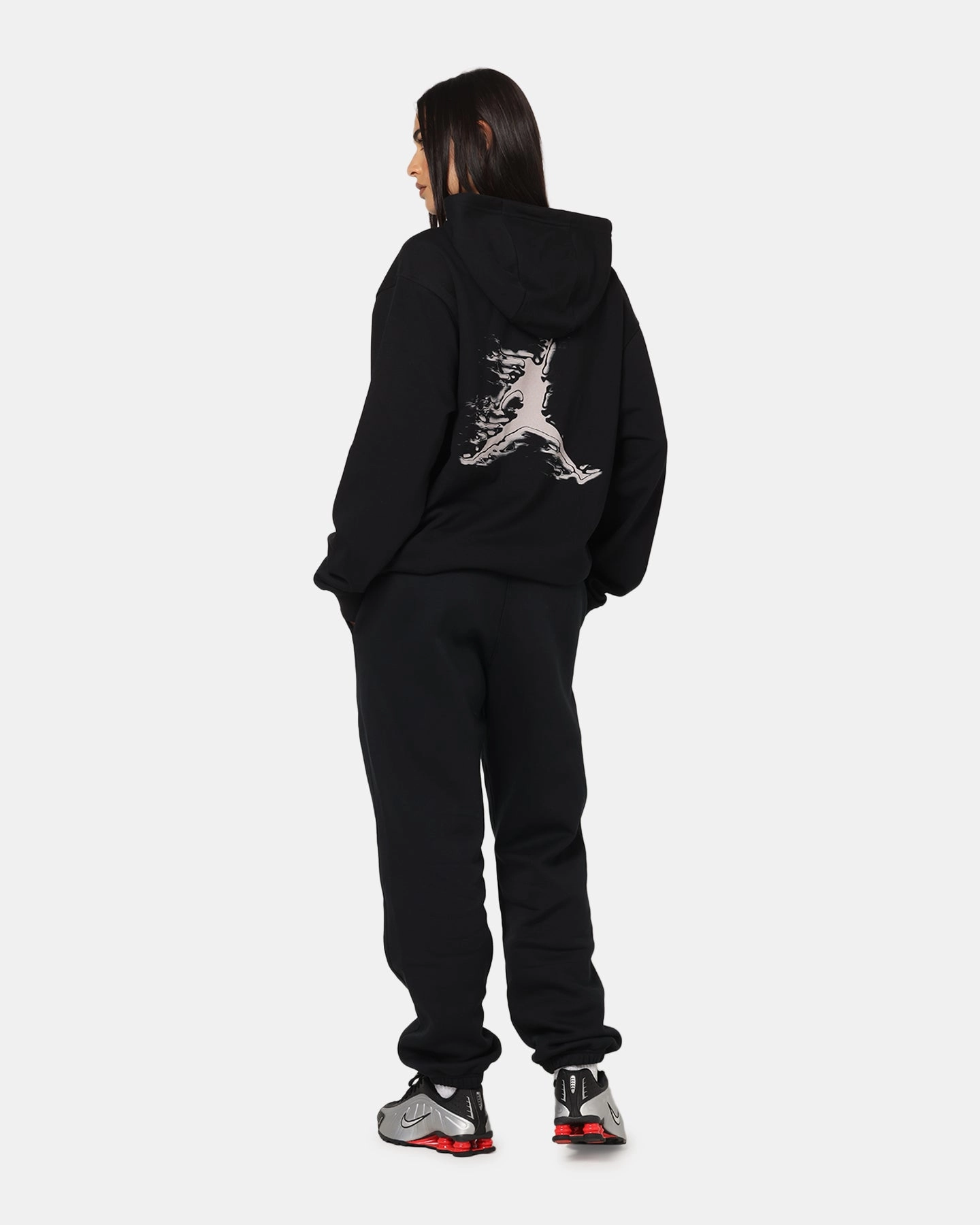Multi Directional Stretch Asset Jordan Dri-FIT Graphic Pullover Hoodie Black/White