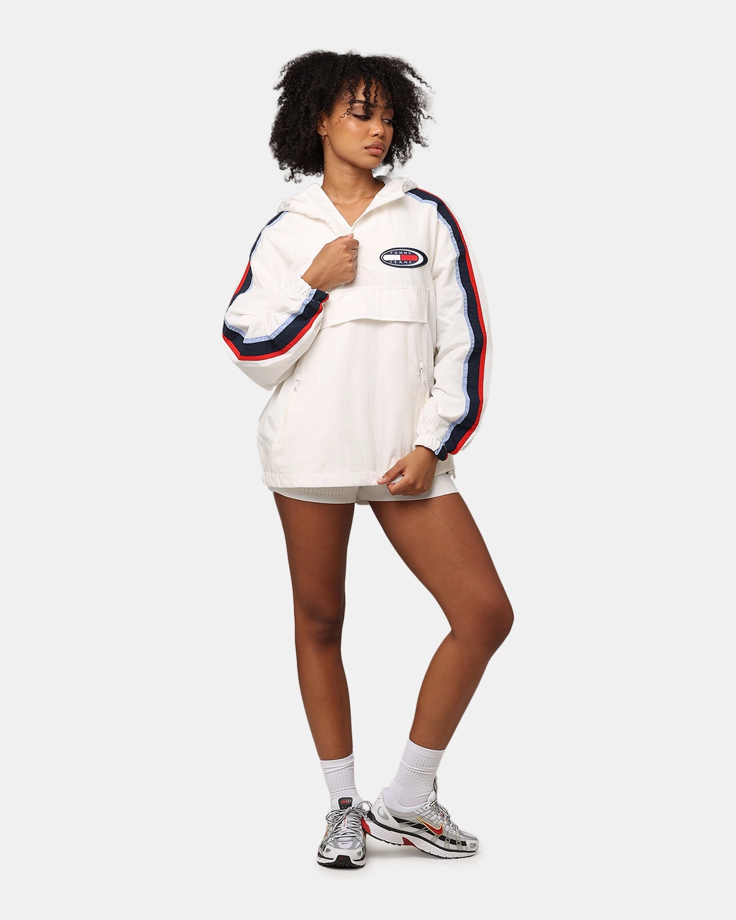 Breathable Technology Tommy Jeans Women's TJW Archive Chicago Pullover Jacket Ancient White