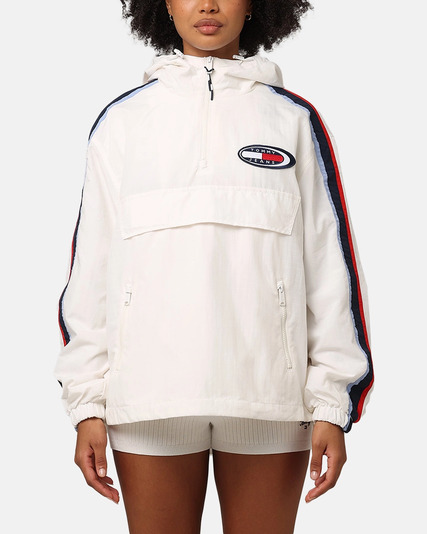 Liability Tommy Jeans Women's TJW Archive Chicago Pullover Jacket Ancient White