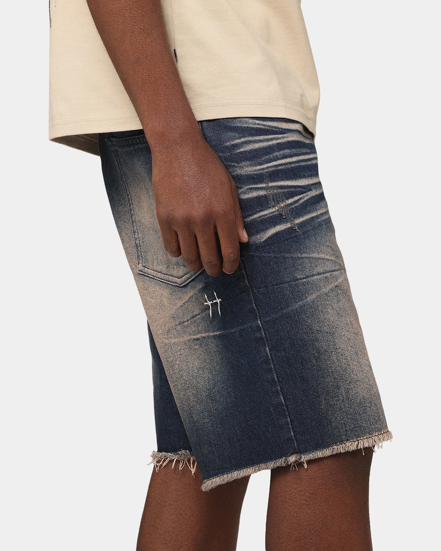 men's option Saint Morta Baggy Denim Shorts Indigo Denim