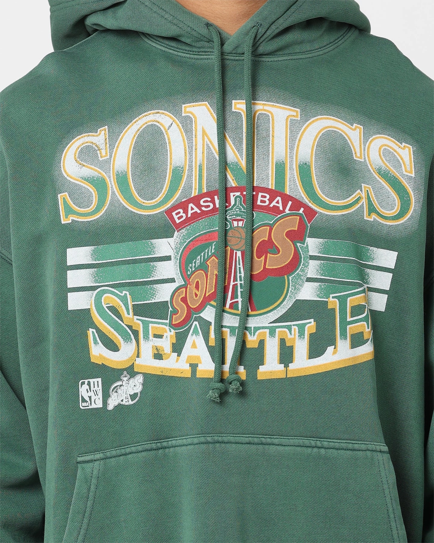 Mitchell & Ness Seattle SuperSonics Glow Arch Hoodie Green Compression Packed Design
