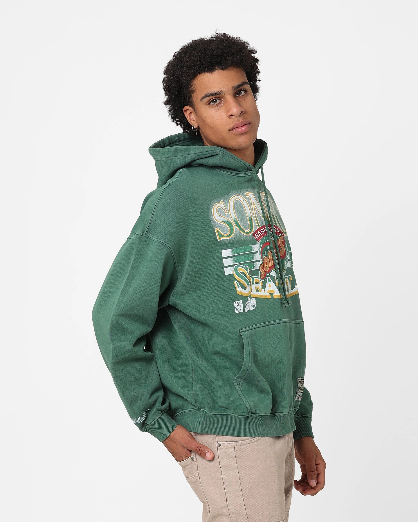 Mitchell & Ness Seattle SuperSonics Glow Arch Hoodie Green Modern Look
