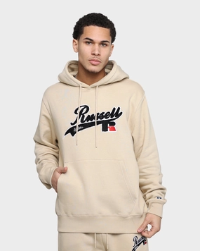 Russell Athletic Boucle Fleece Hoodie Stone Collared rehearsal