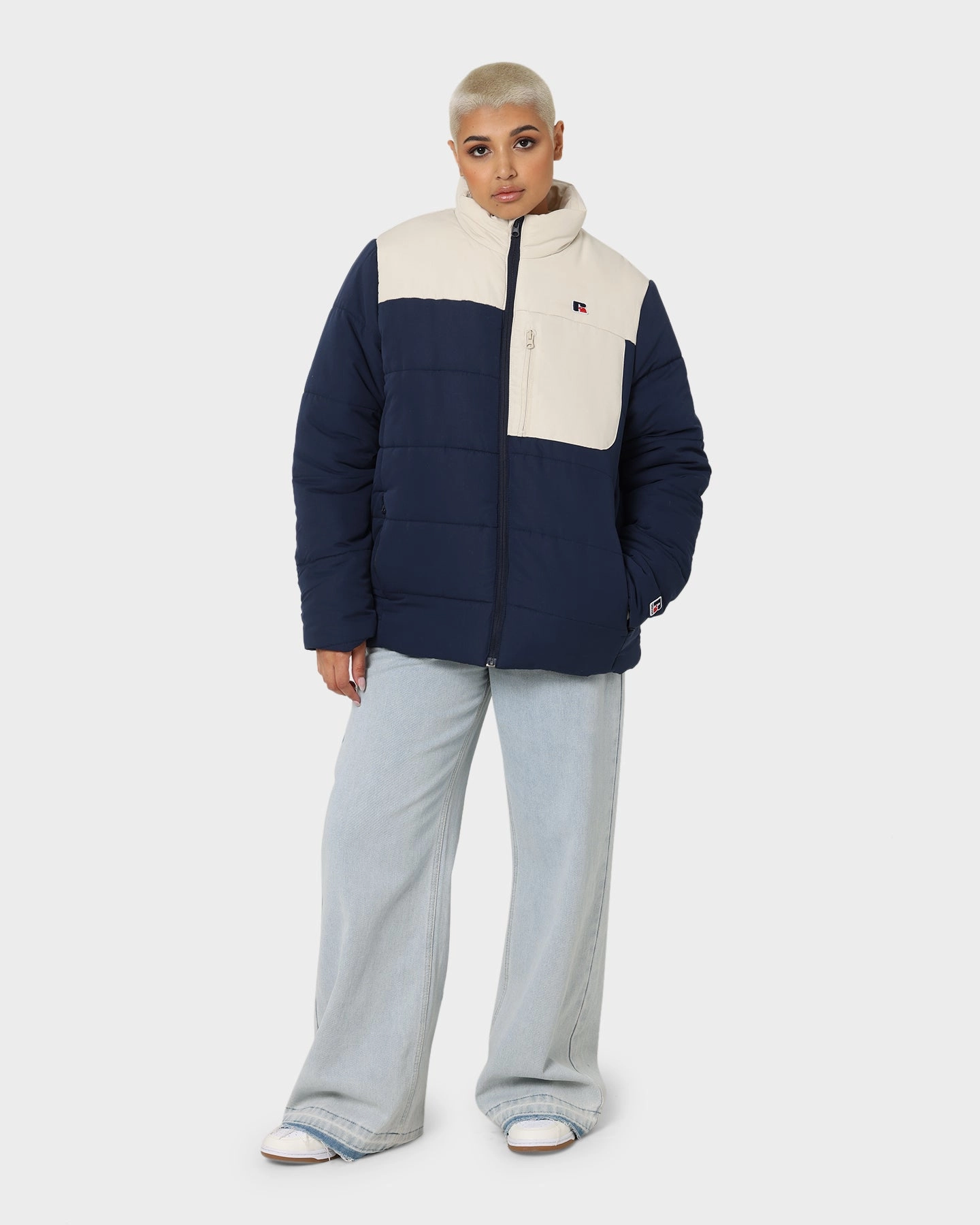 Russell Athletic Splinter Puffer Jacket Navy artists
