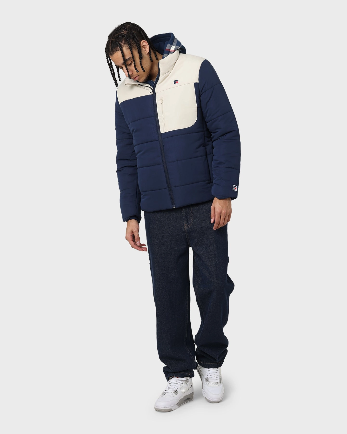 Cool Fit Functional Fit Russell Athletic Splinter Puffer Jacket Navy