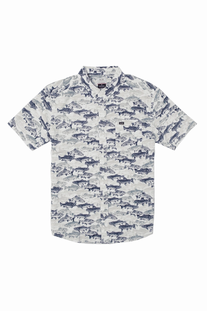 Ventilated Back RVCA Horton Fish Woven Short Sleeve Shirt