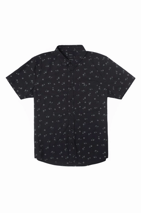Sweat-Absorbing Waffle Weave RVCA That'll Do Print Short Sleeve Shrit