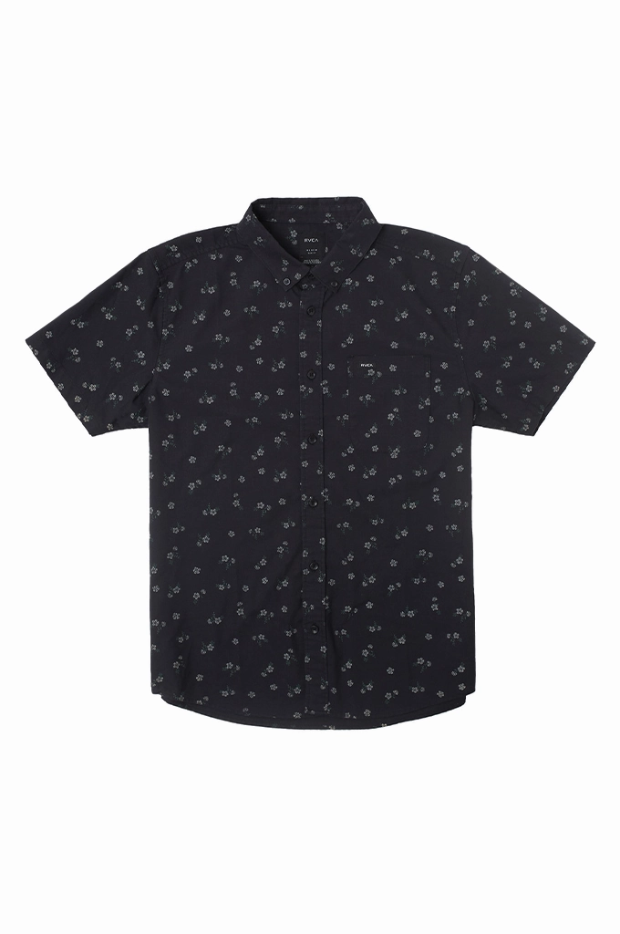 Sweat-Absorbing Waffle Weave RVCA That'll Do Print Short Sleeve Shrit