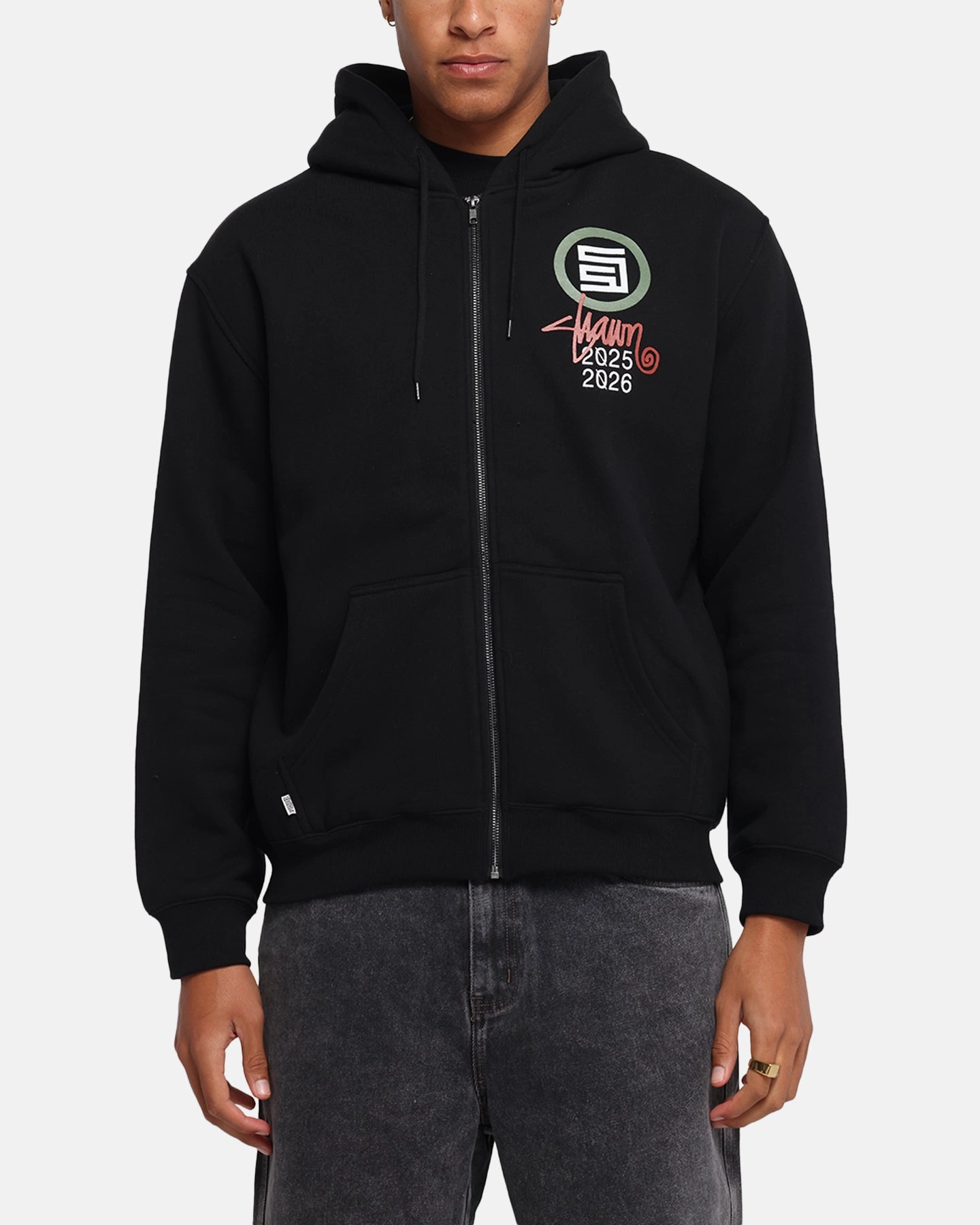 front line S Double 25/26 Zip Through Hoodie Black