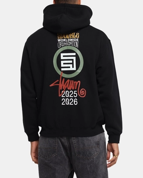 S Double 25/26 Zip Through Hoodie Black jungle scene