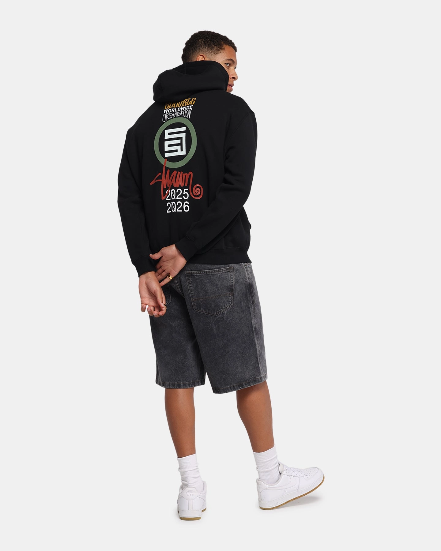 S Double 25/26 Zip Through Hoodie Black difficult to disassemble