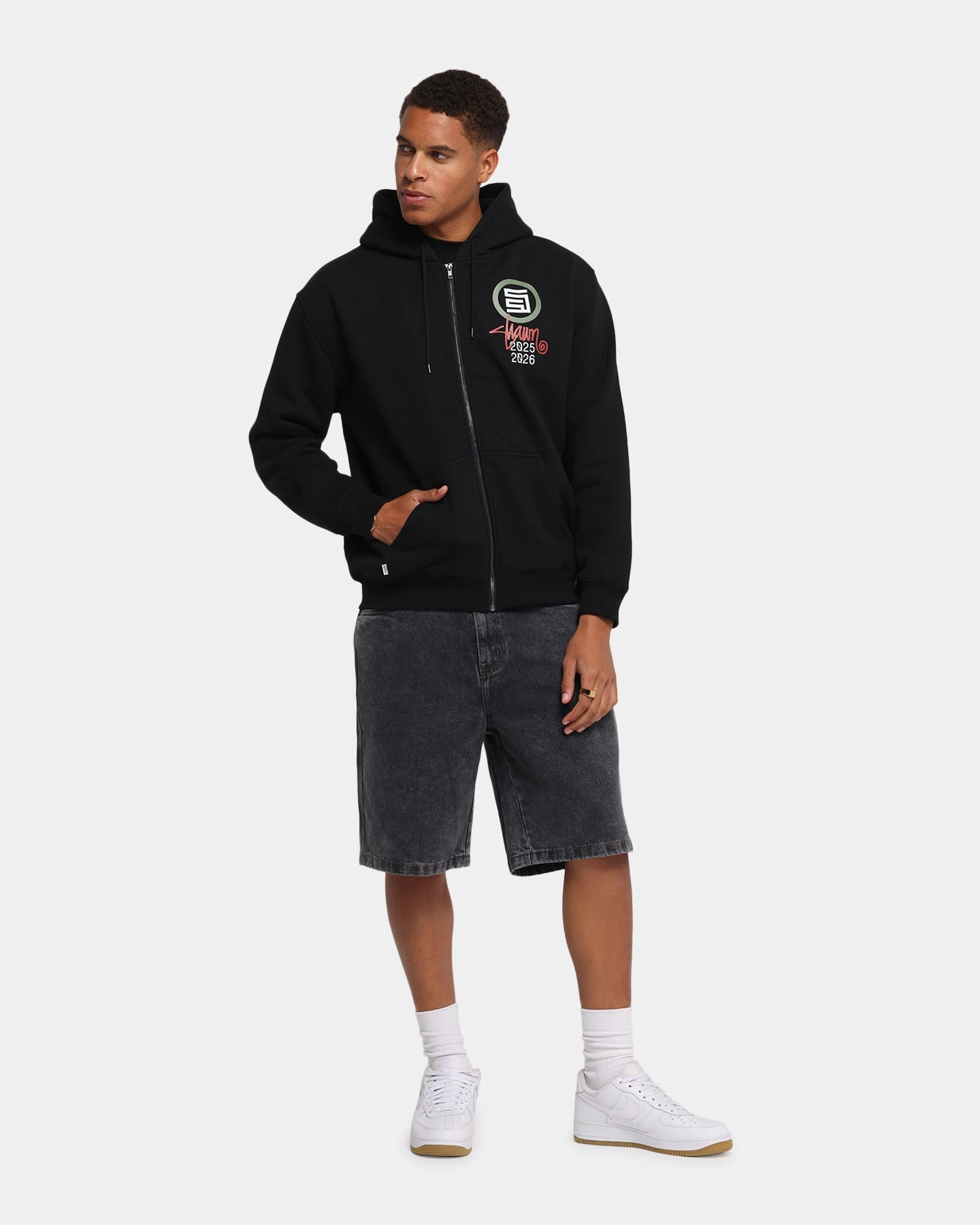 thermal imaging stealth S Double 25/26 Zip Through Hoodie Black
