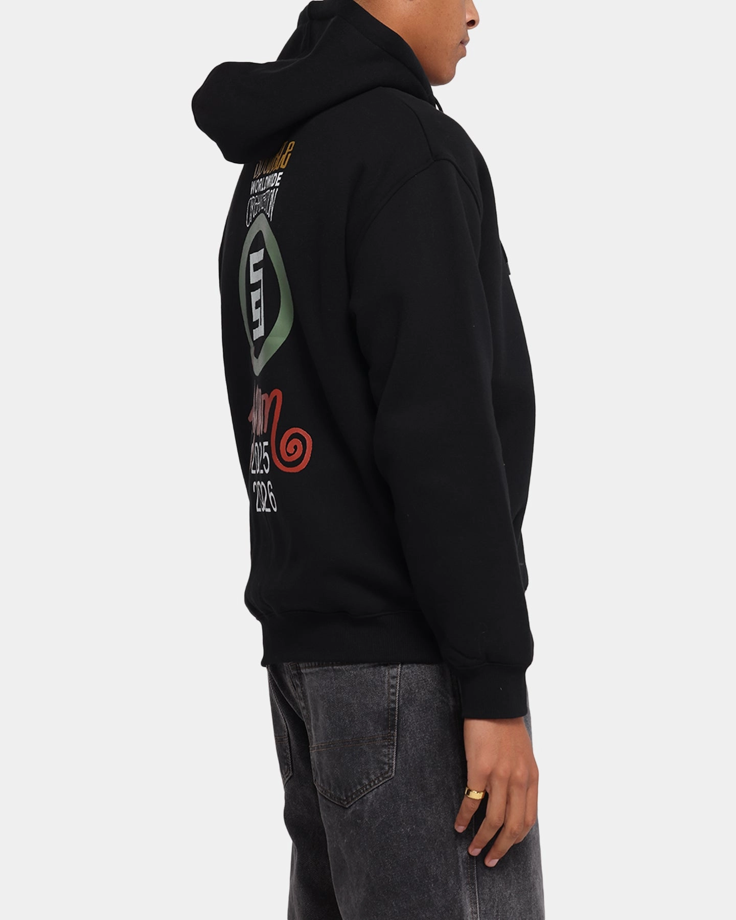 Fresh Smooth FadeResistant Color S Double 25/26 Zip Through Hoodie Black