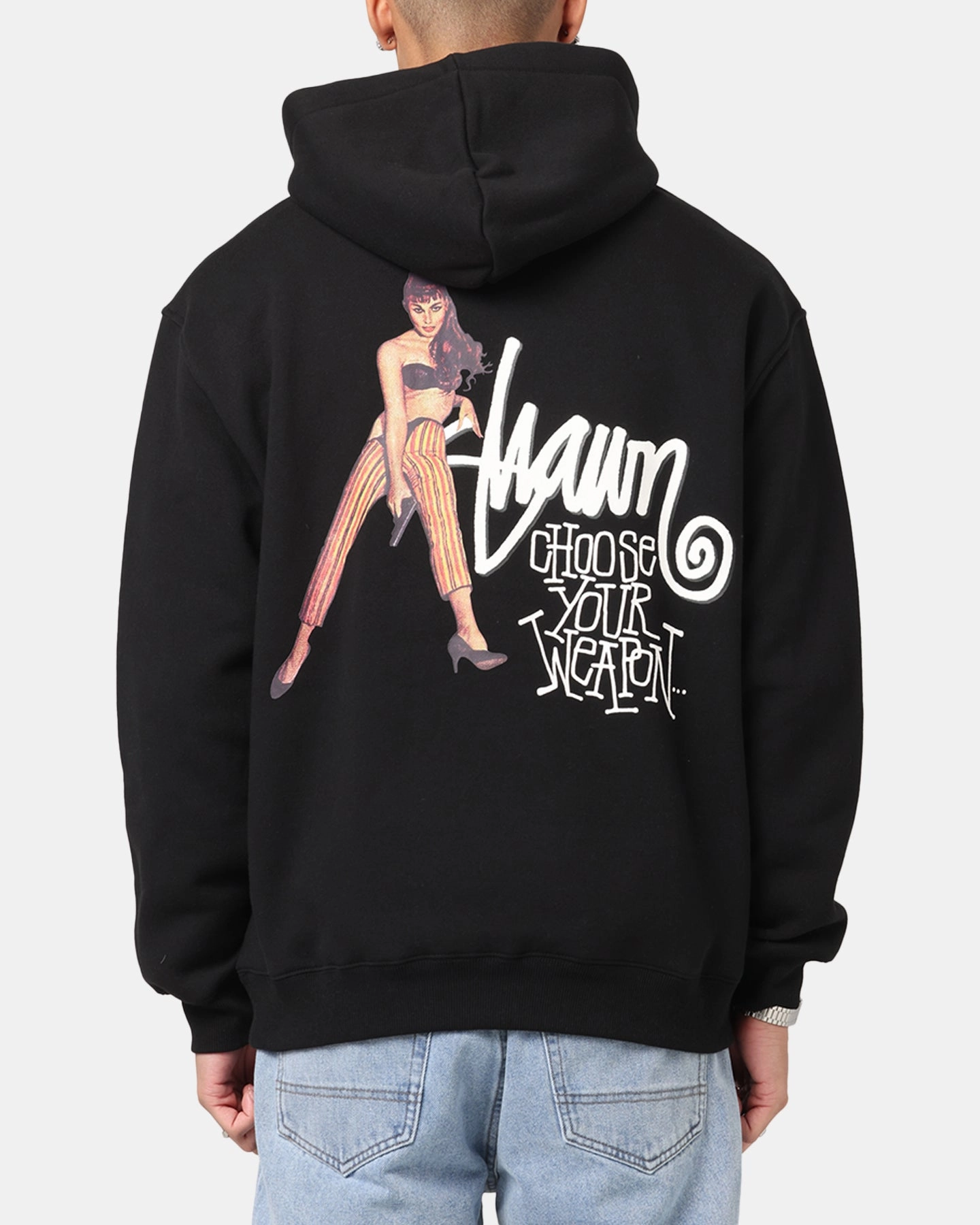 Revolutionary High Neck Cut S Double Choose Your Weapon Hoodie Black