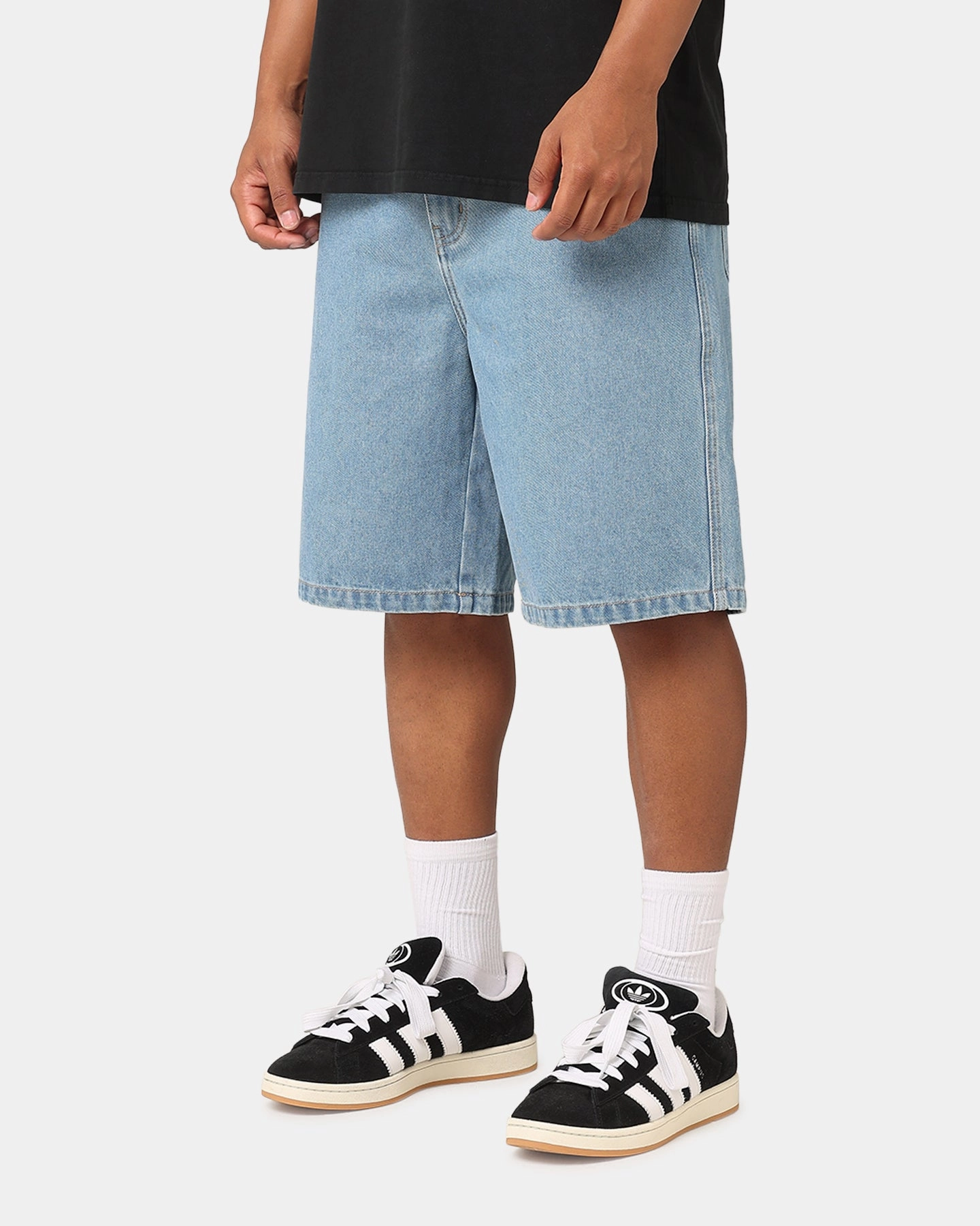 shorts set S Double Denim Standard Shorts Mid Blue