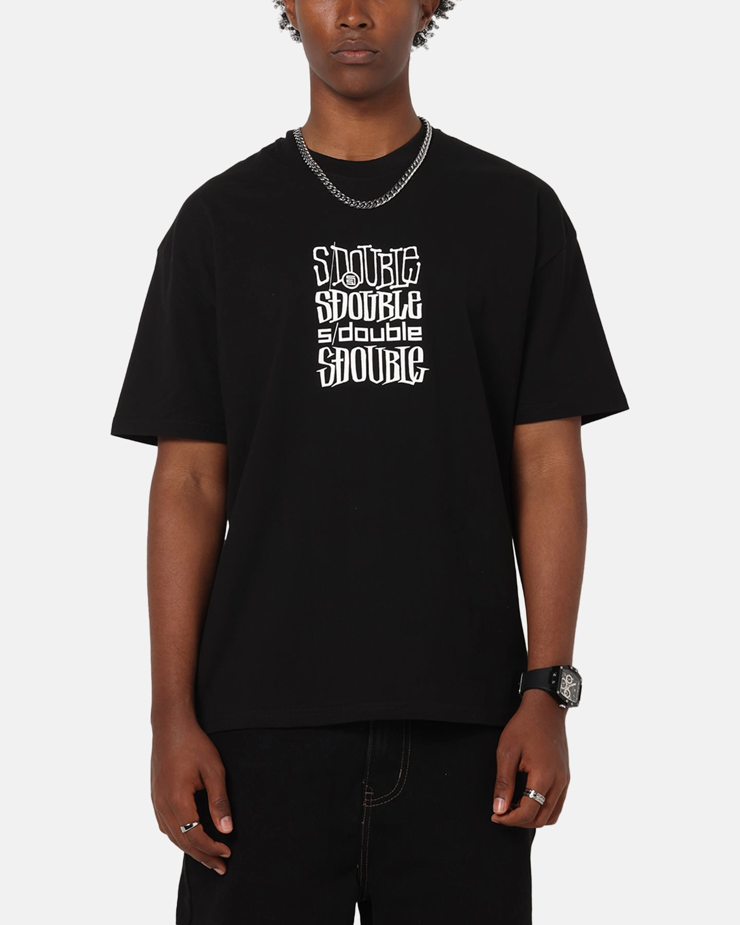 S Double Logofest T-Shirt Black Fashion-Forward