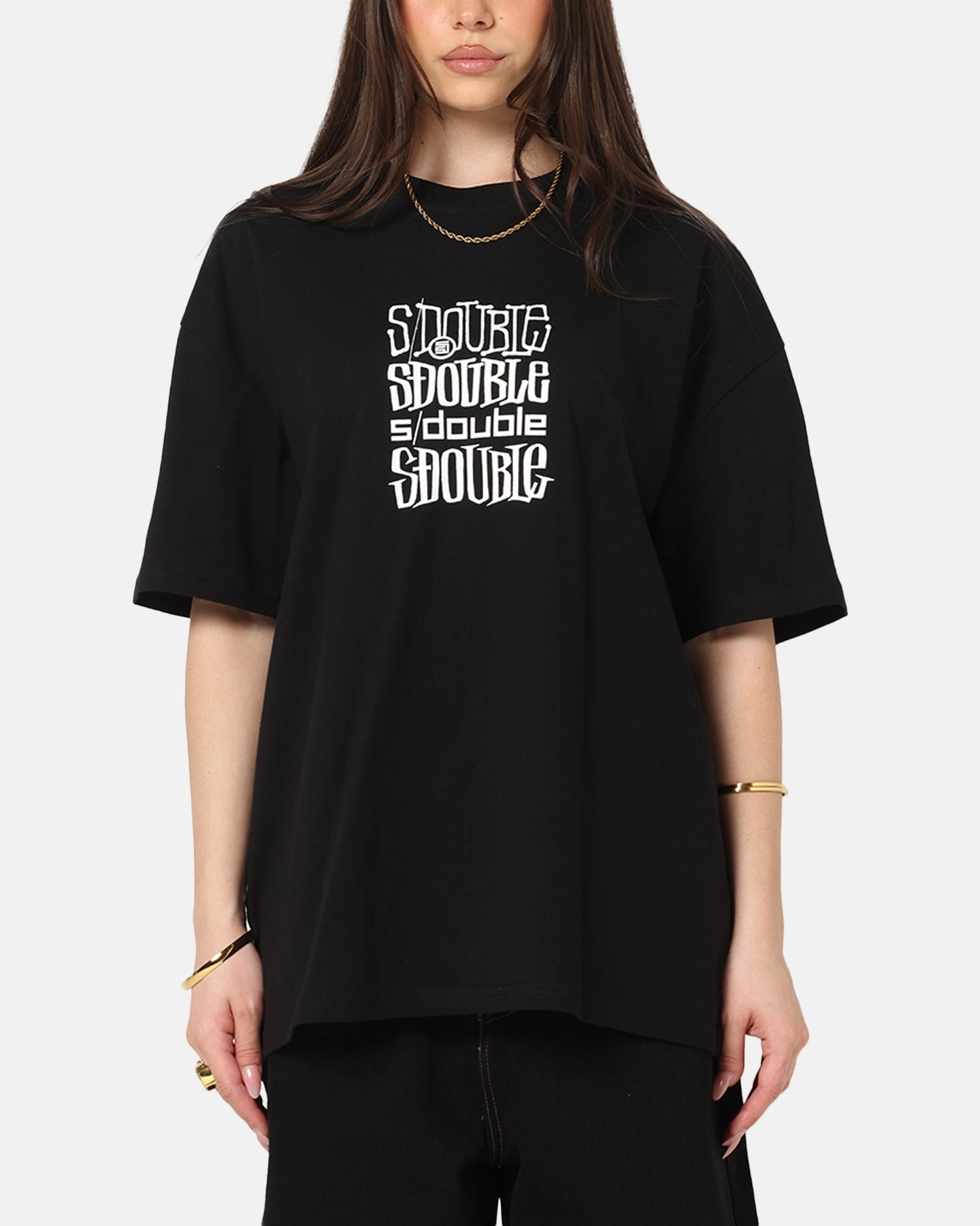 Perfect Fit S Double Logofest T-Shirt Black