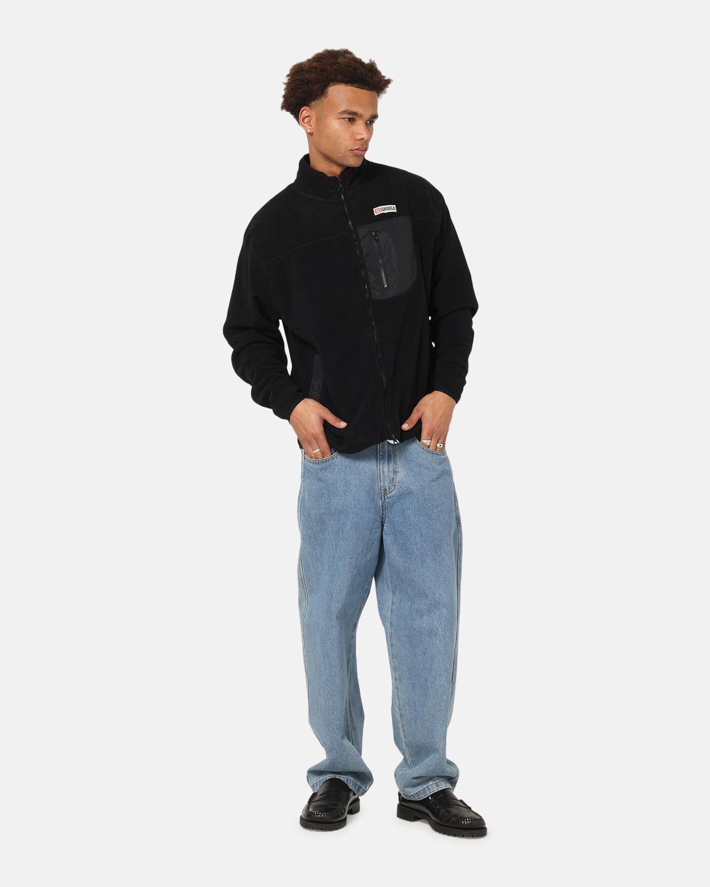 S Double Polar Fleece Jacket Black Reunion