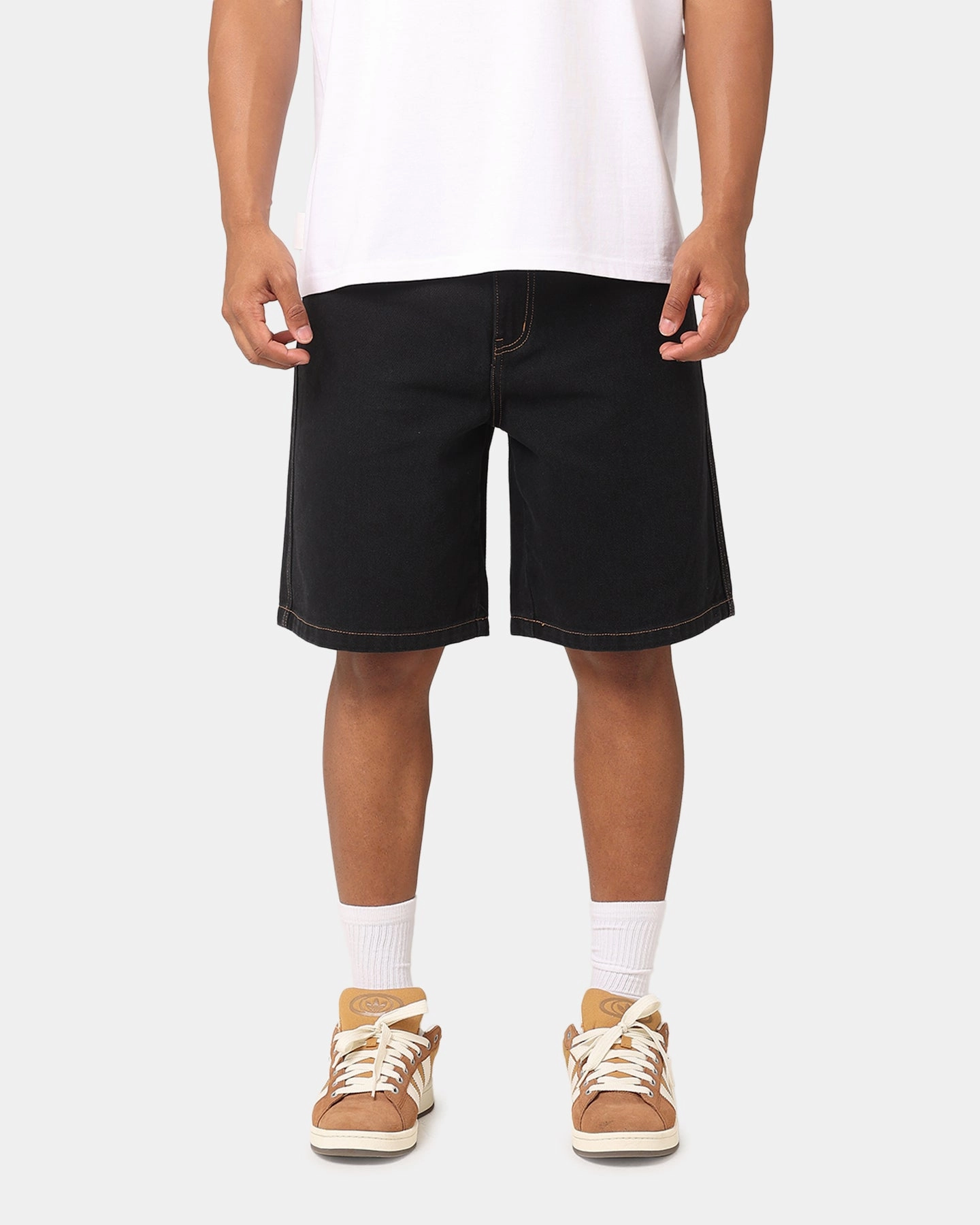 S Double Print Denim Standard Shorts Black color - fast