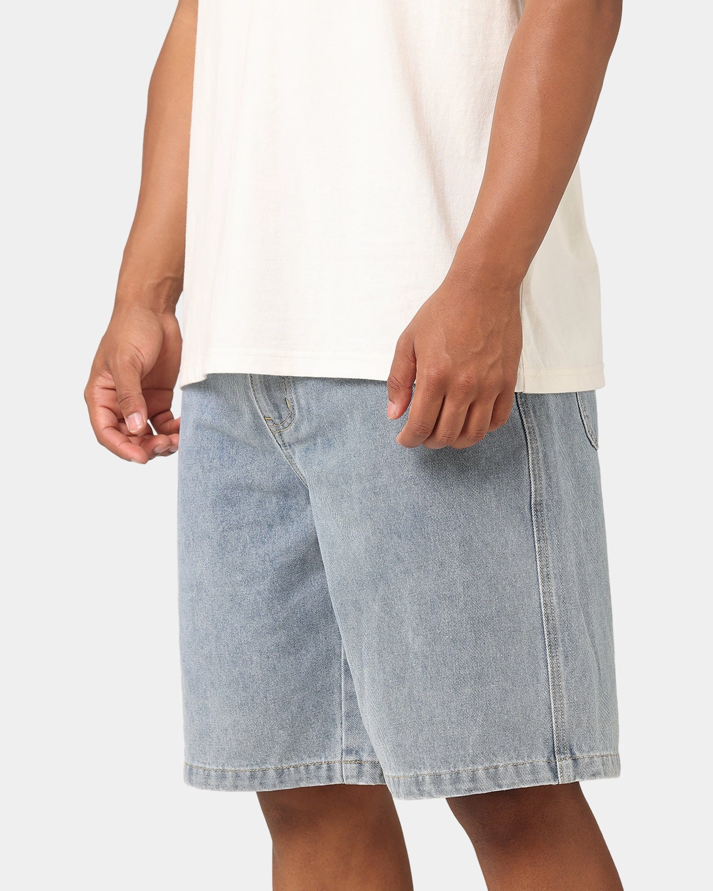 S Double Print Denim Standard Shorts Light Blue SoftInnerLining