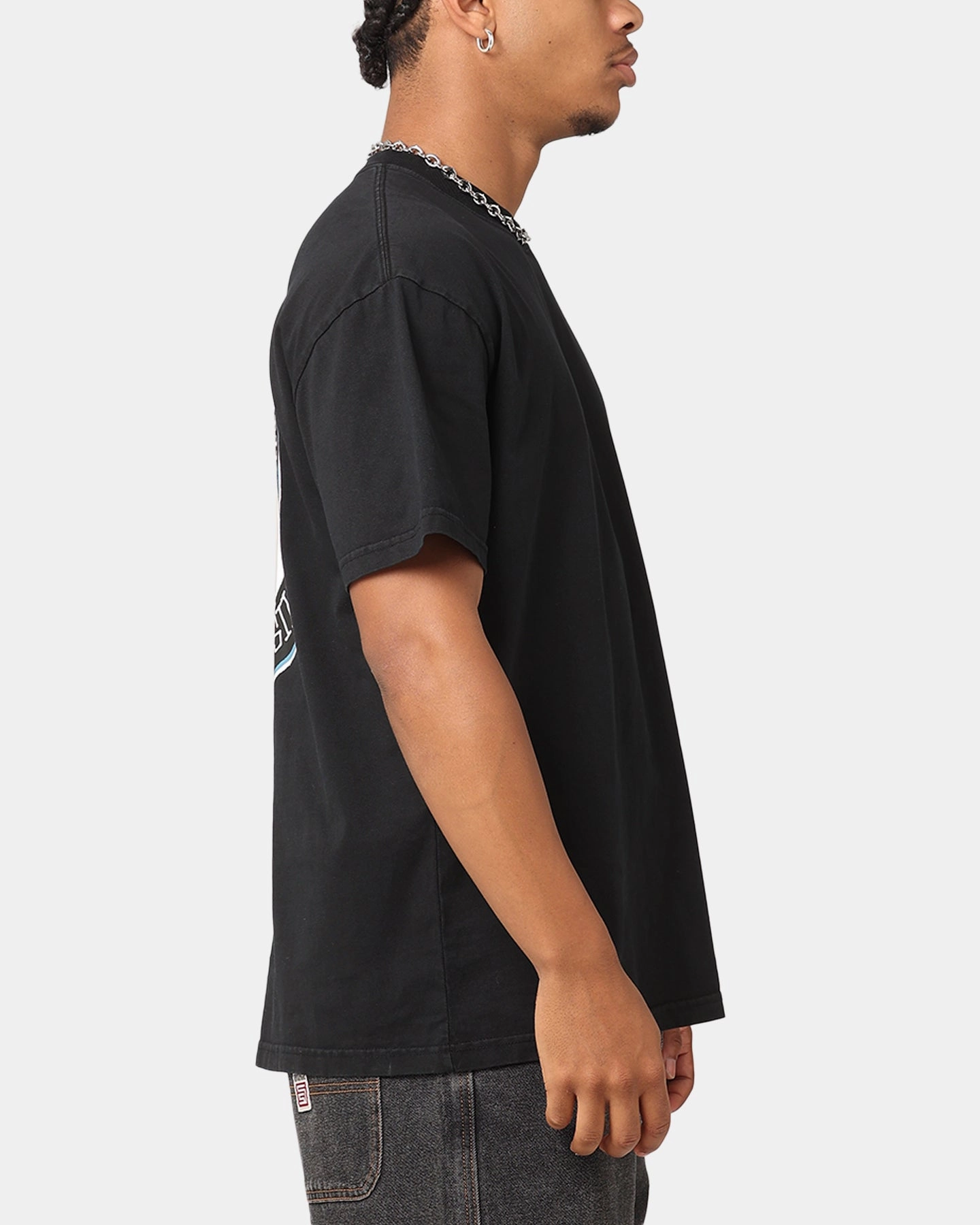 Modern Layer S Double Roots Dot T-Shirt Washed Black