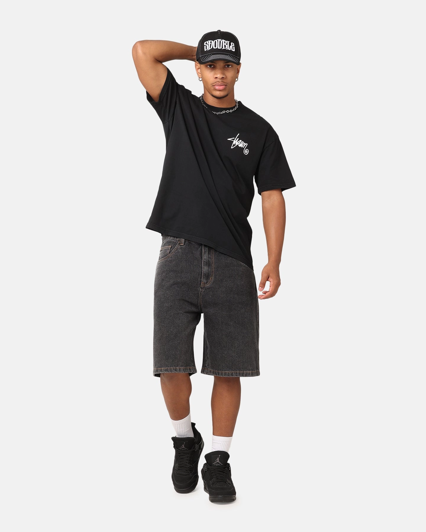 Casual Comfort S Double Roots Dot T-Shirt Washed Black
