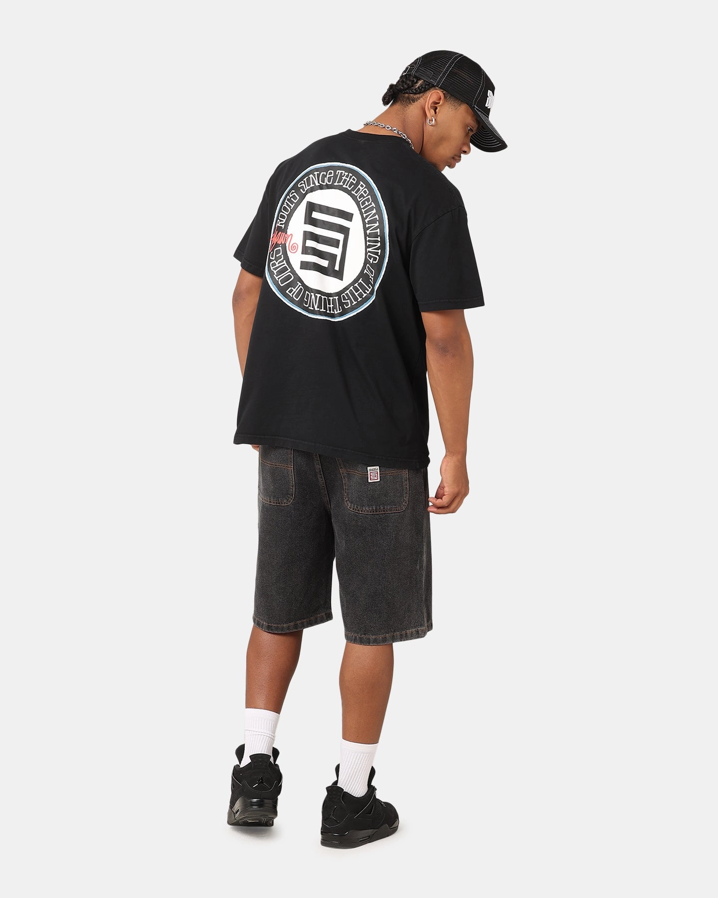 Breezy Design S Double Roots Dot T-Shirt Washed Black