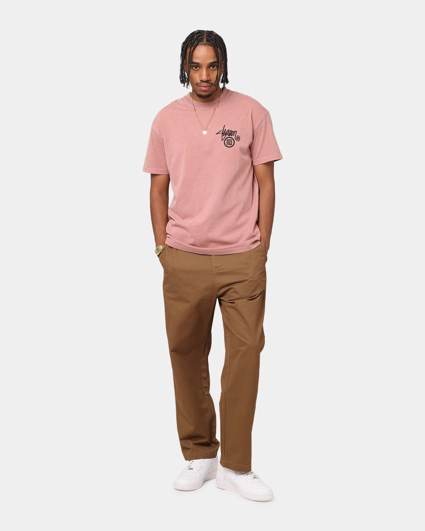 men's clothing High Density Weave S Double Shawn Dot T-Shirt Rose