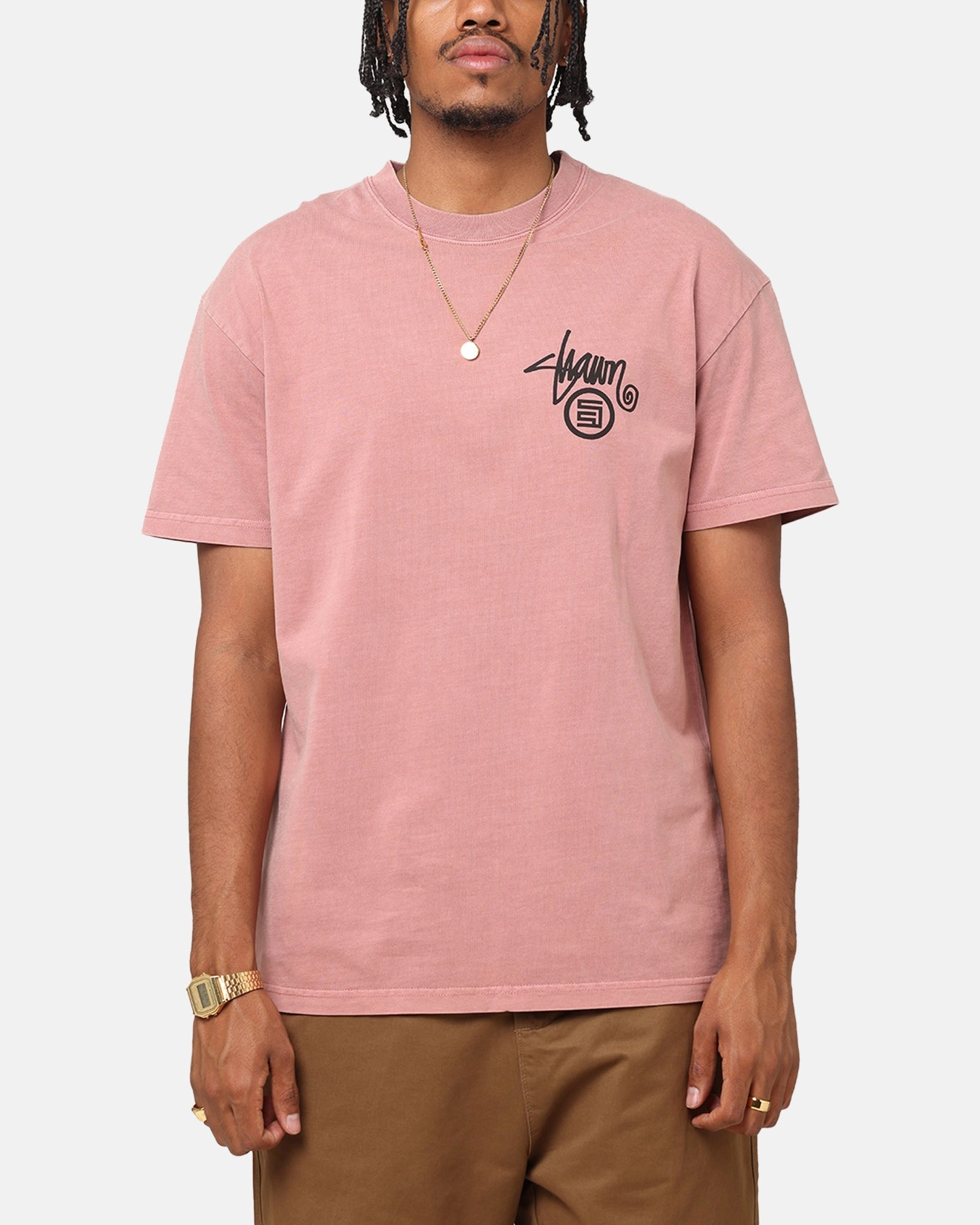 ZeroDistressFinish Anti Shrinkage Treatment S Double Shawn Dot T-Shirt Rose