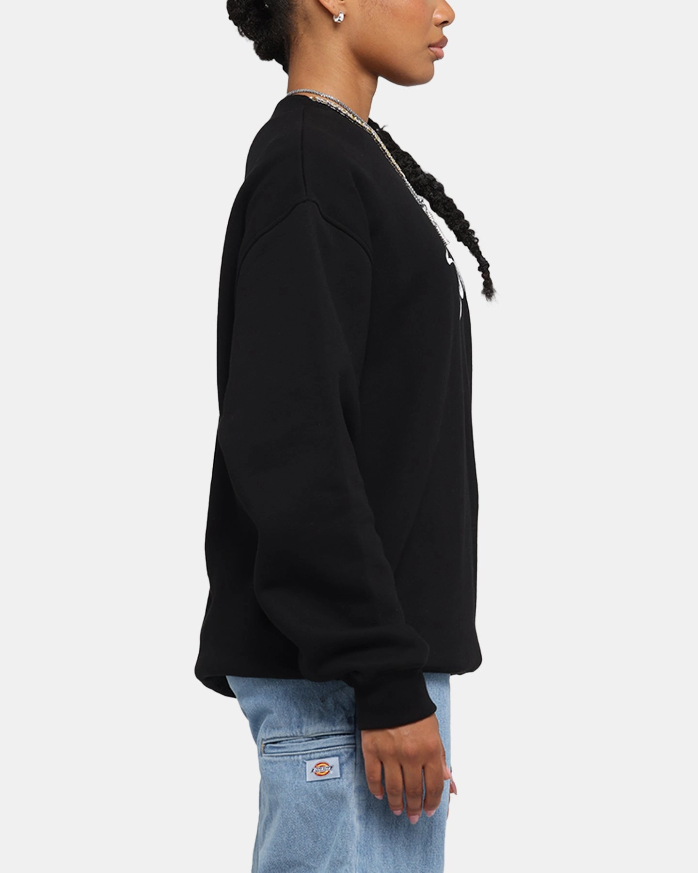 S Double Shawn Script Crewneck Black Durable zipper pull Breathable Material