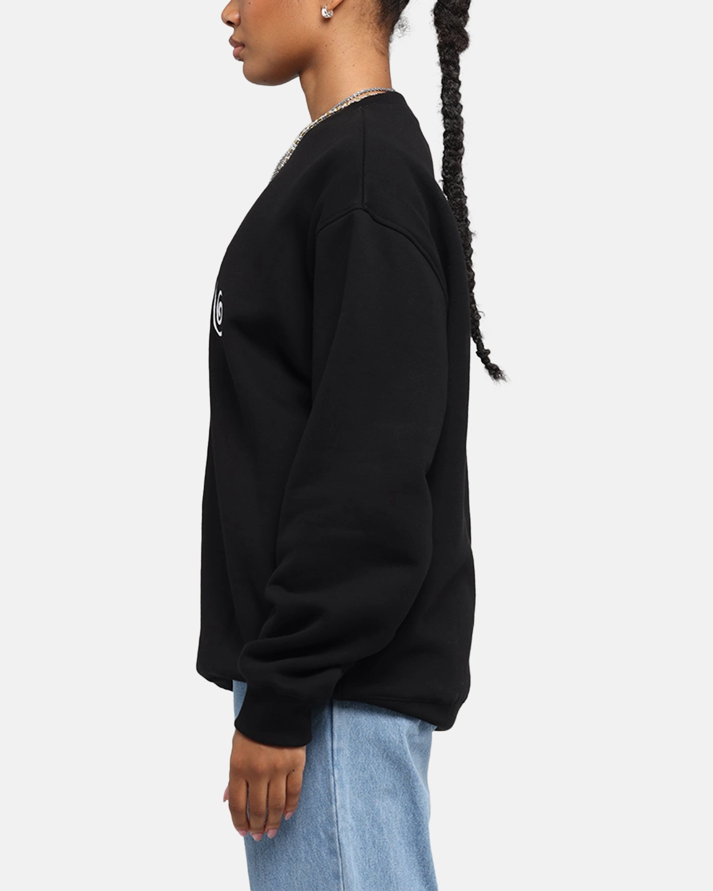 Roll Up Storage Design S Double Shawn Script Crewneck Black