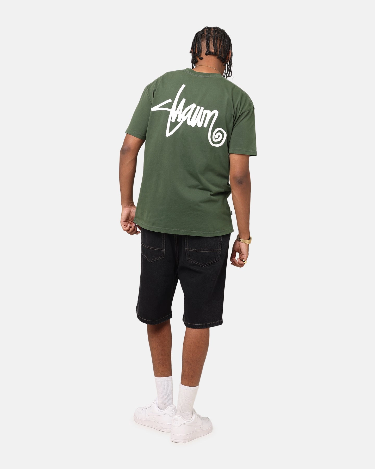 S Double Shawn Script T-Shirt Forest Subtle Embroidery