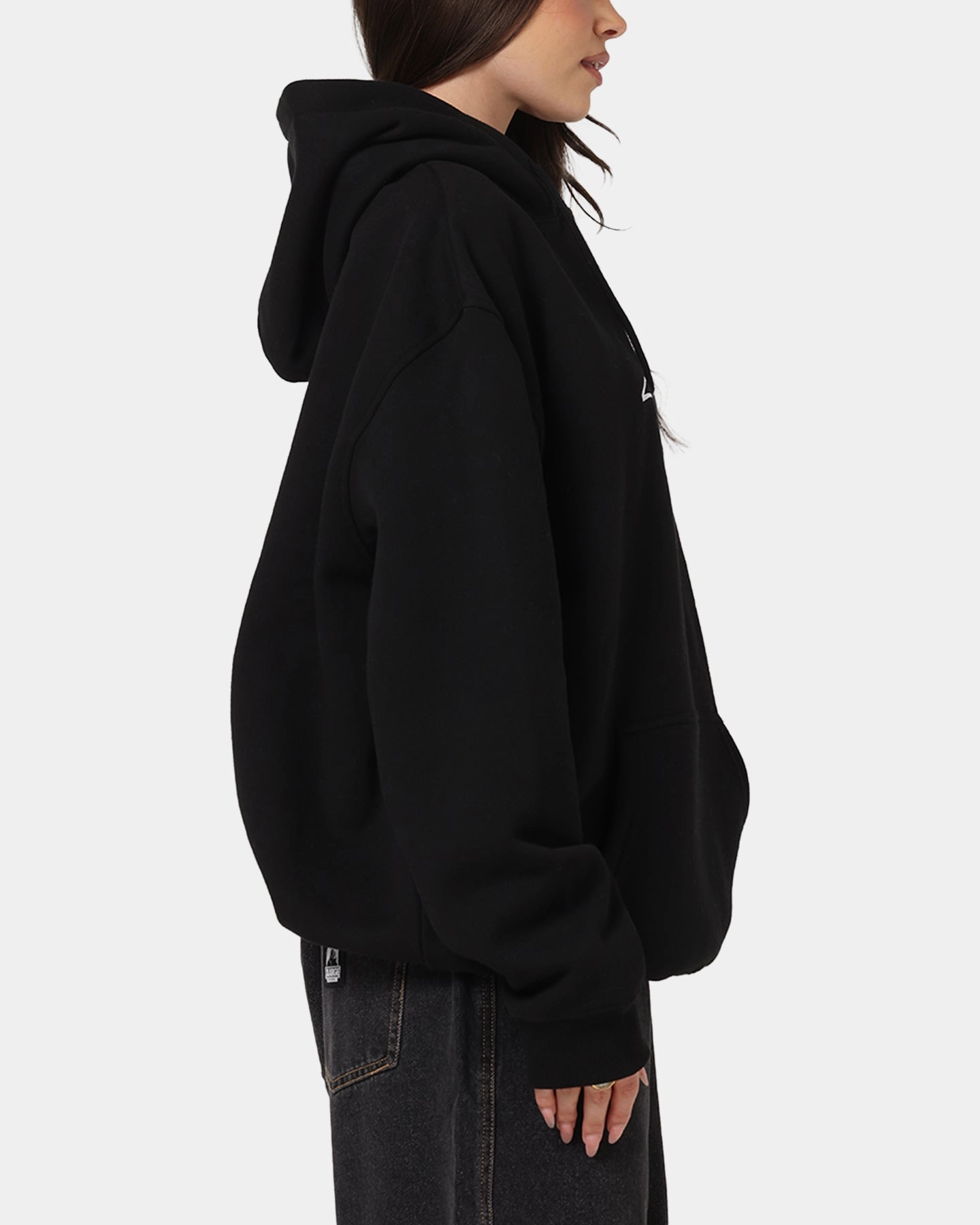 S Double Small Stock Hoodie Black Reinforced Stress Points Durable Quality