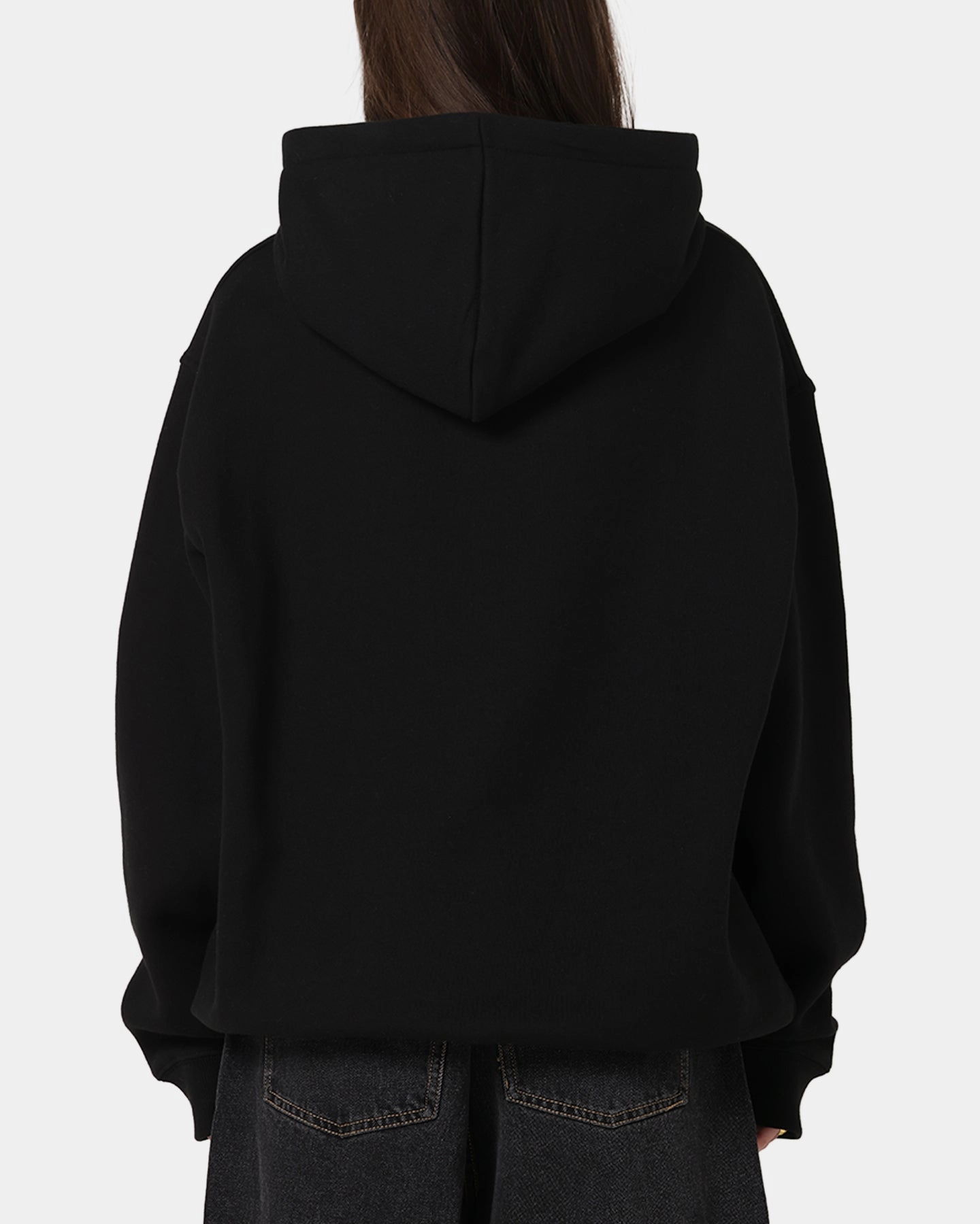 S Double Small Stock Hoodie Black Mindfulness Youth