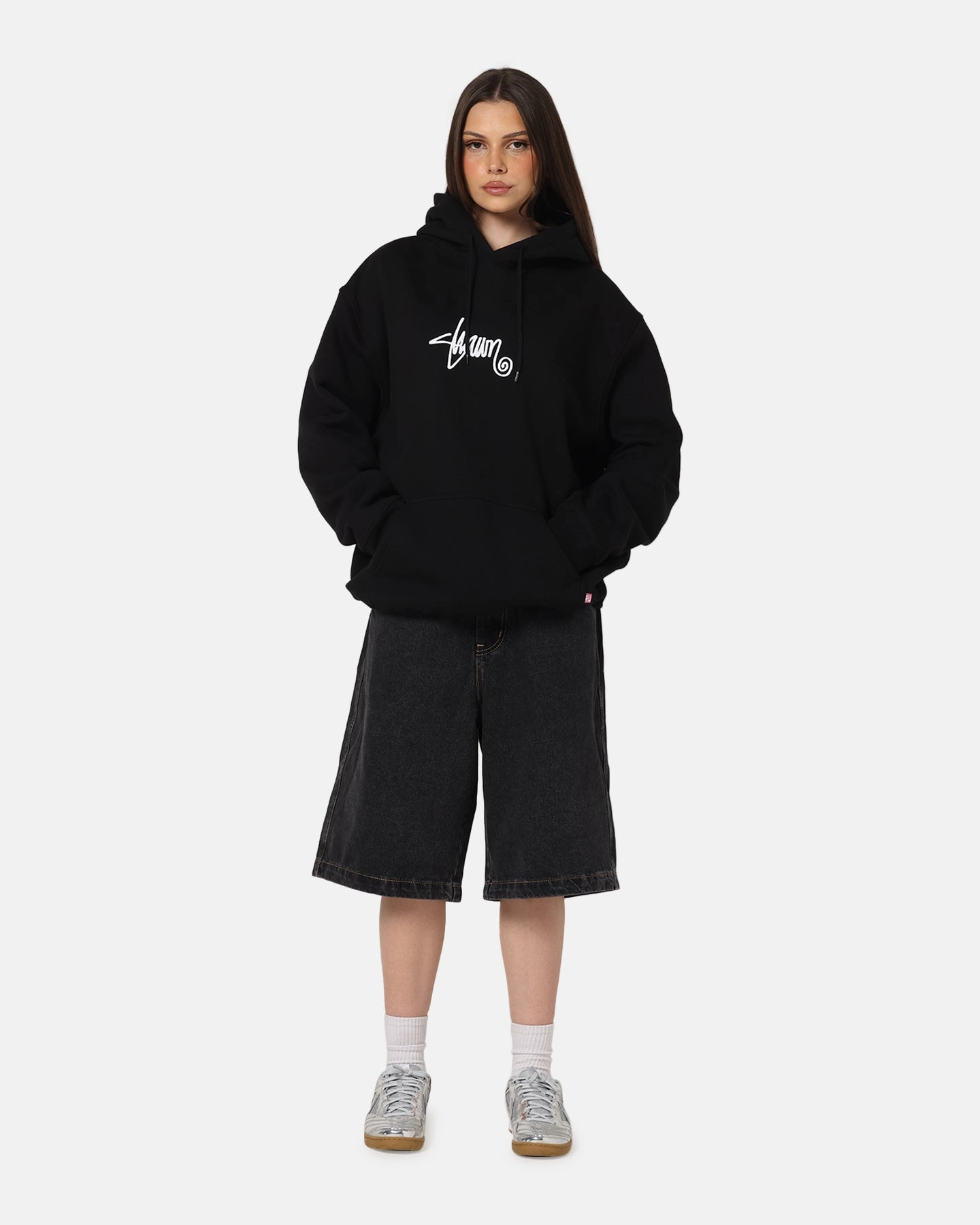 Anti Static Finish S Double Small Stock Hoodie Black