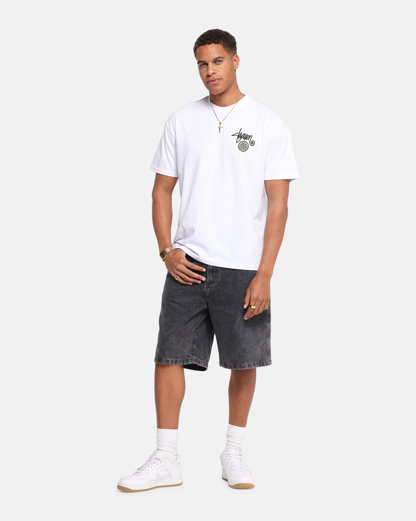 S Double Track Dot T-Shirt White Classic Chic