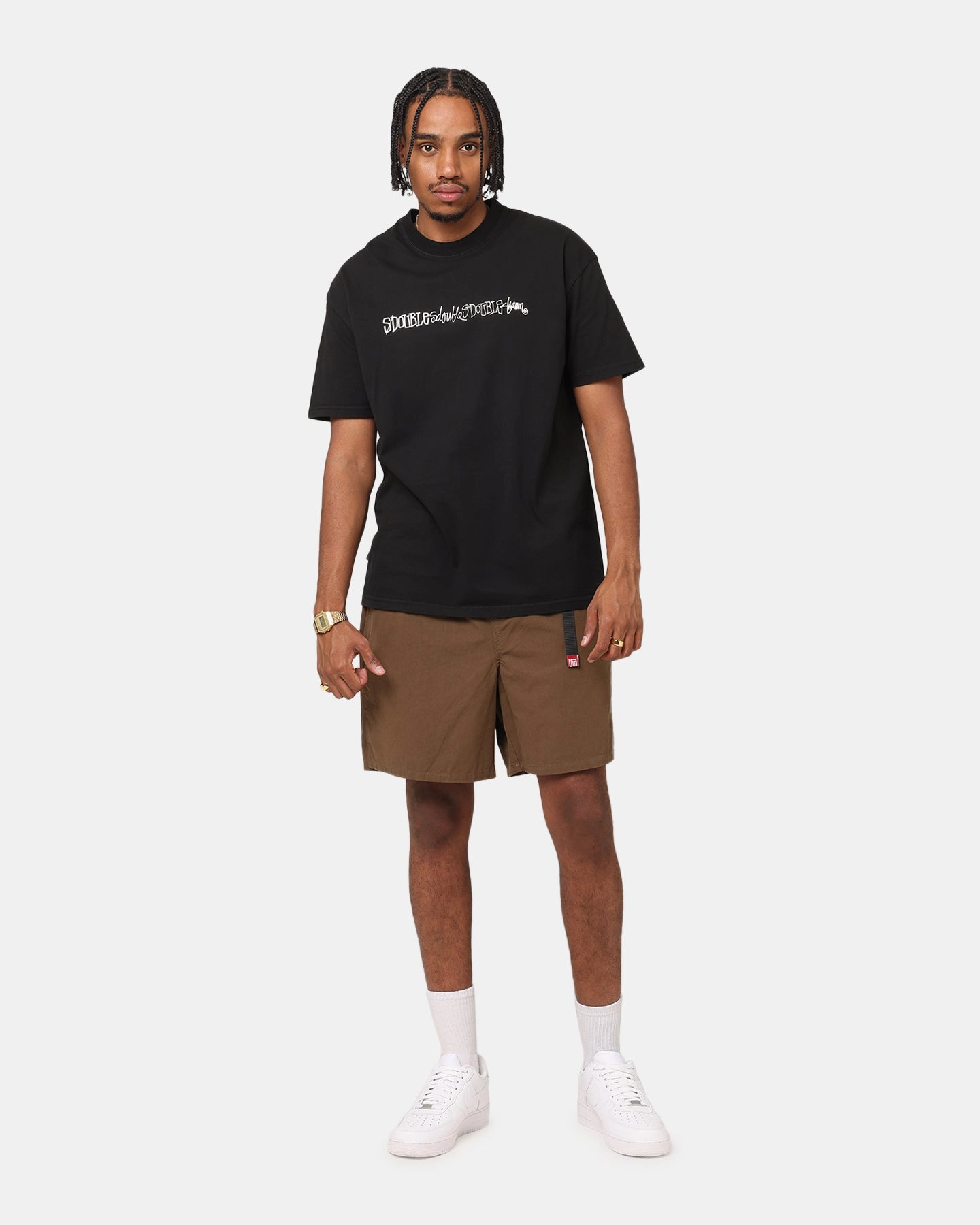 Stretch Fit Design S Double Trail Shorts Chocolate