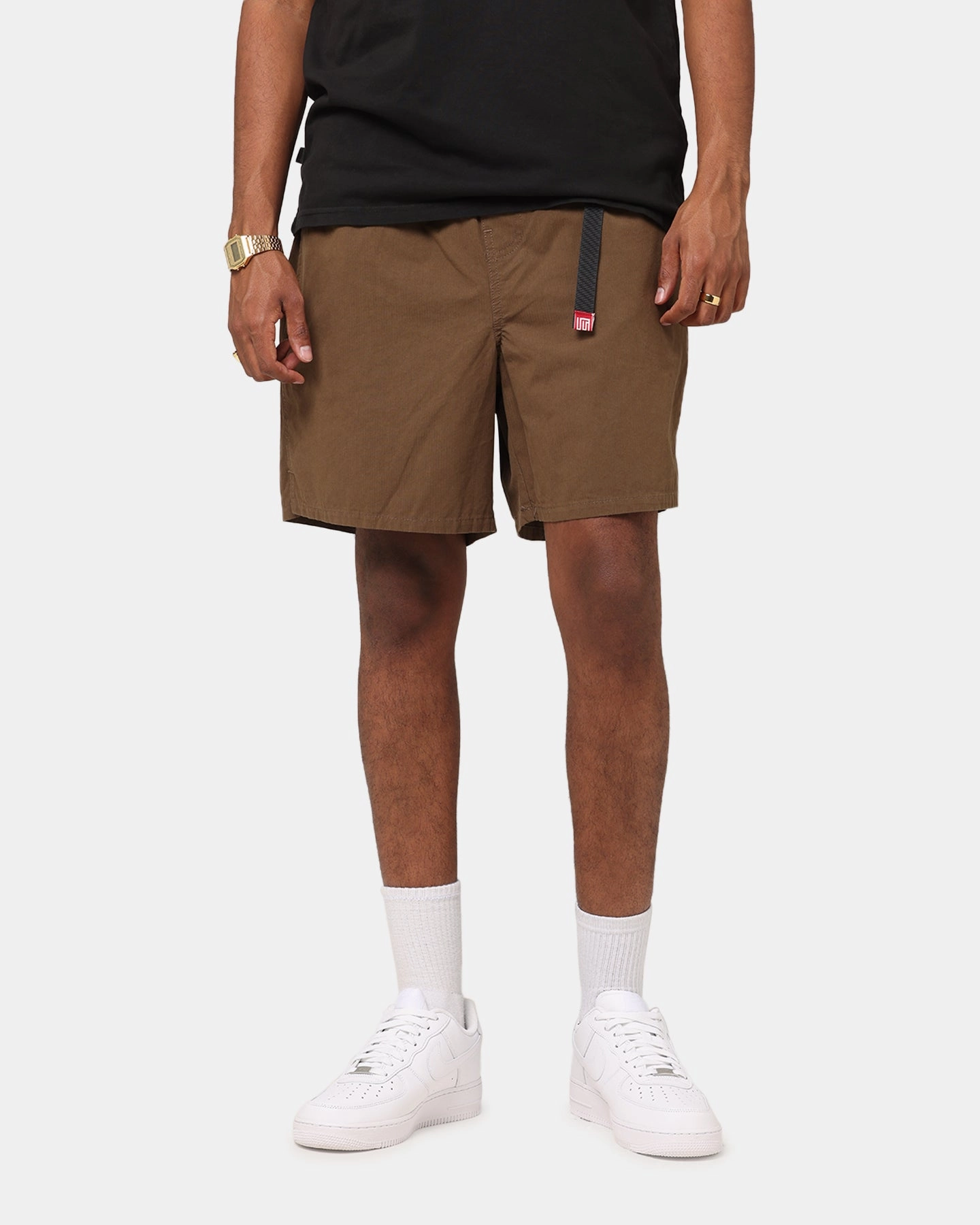 High-waisted Sleek Cut S Double Trail Shorts Chocolate