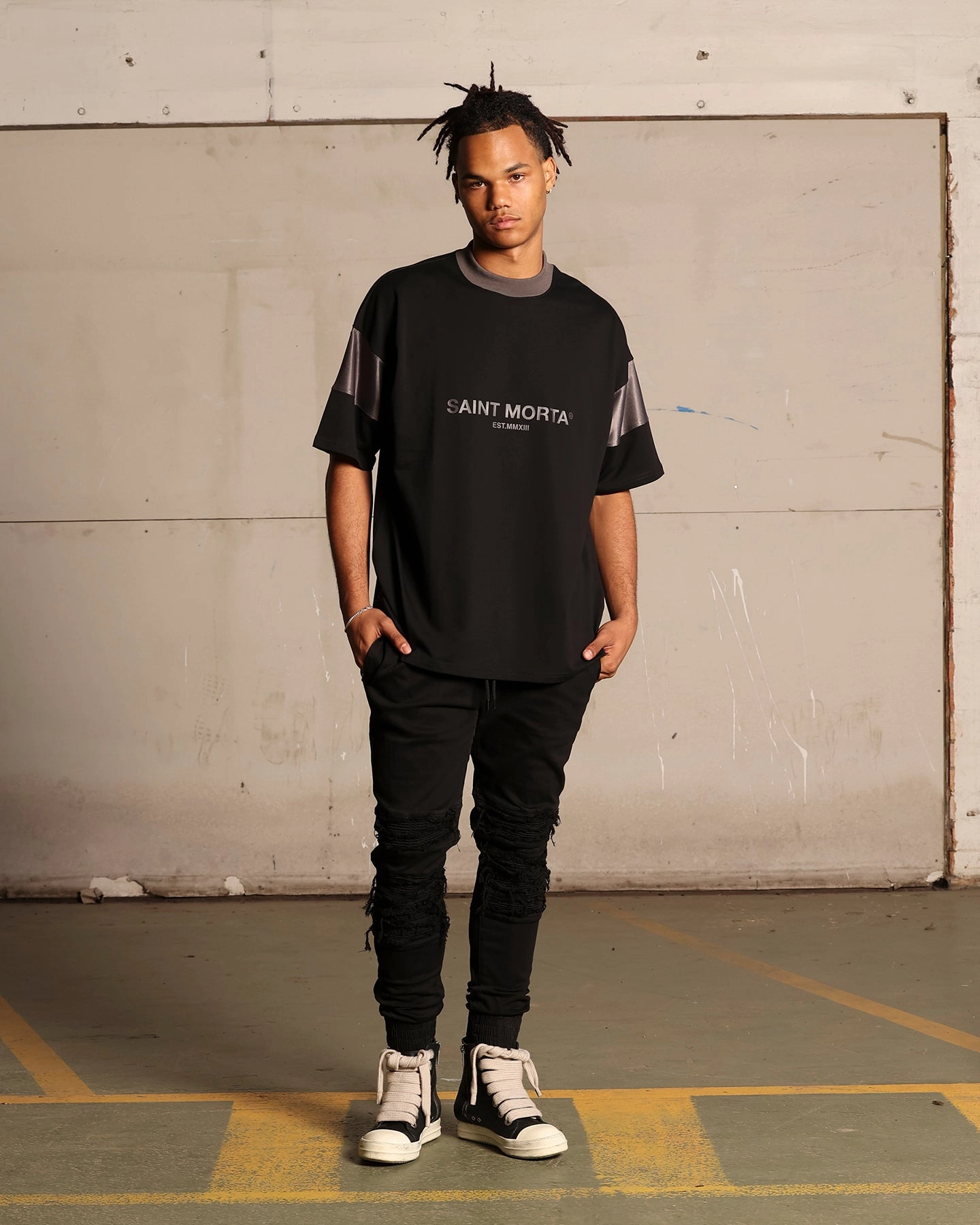 Saint Morta Abolished Joggers Black Fashion-Forward Compression Support Lining