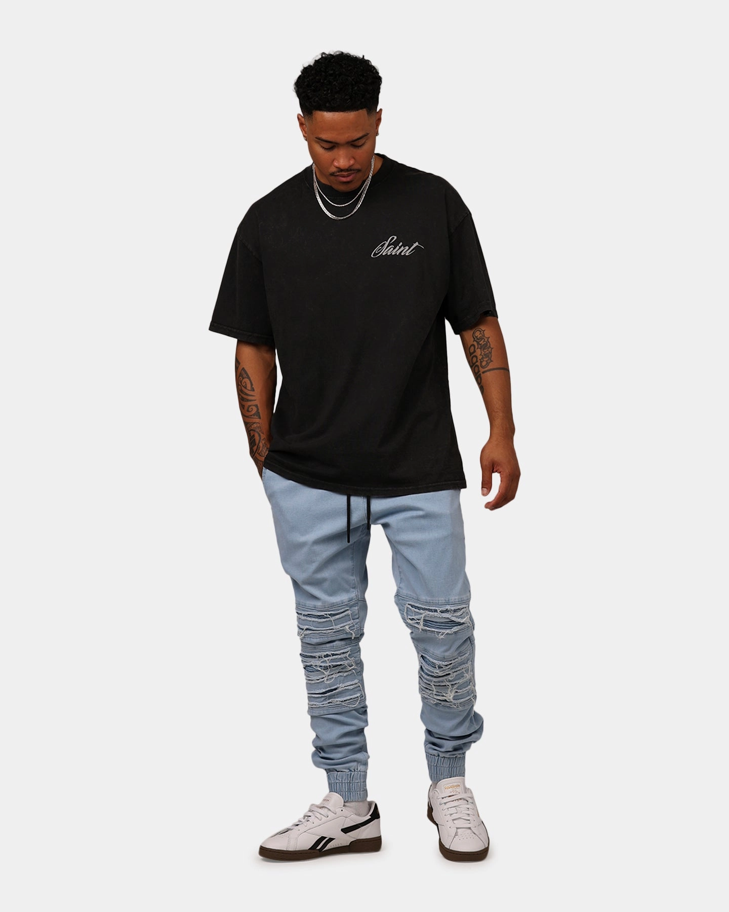 Saint Morta Abolished Joggers Light Blue Anti Pilling Surface Functional Style