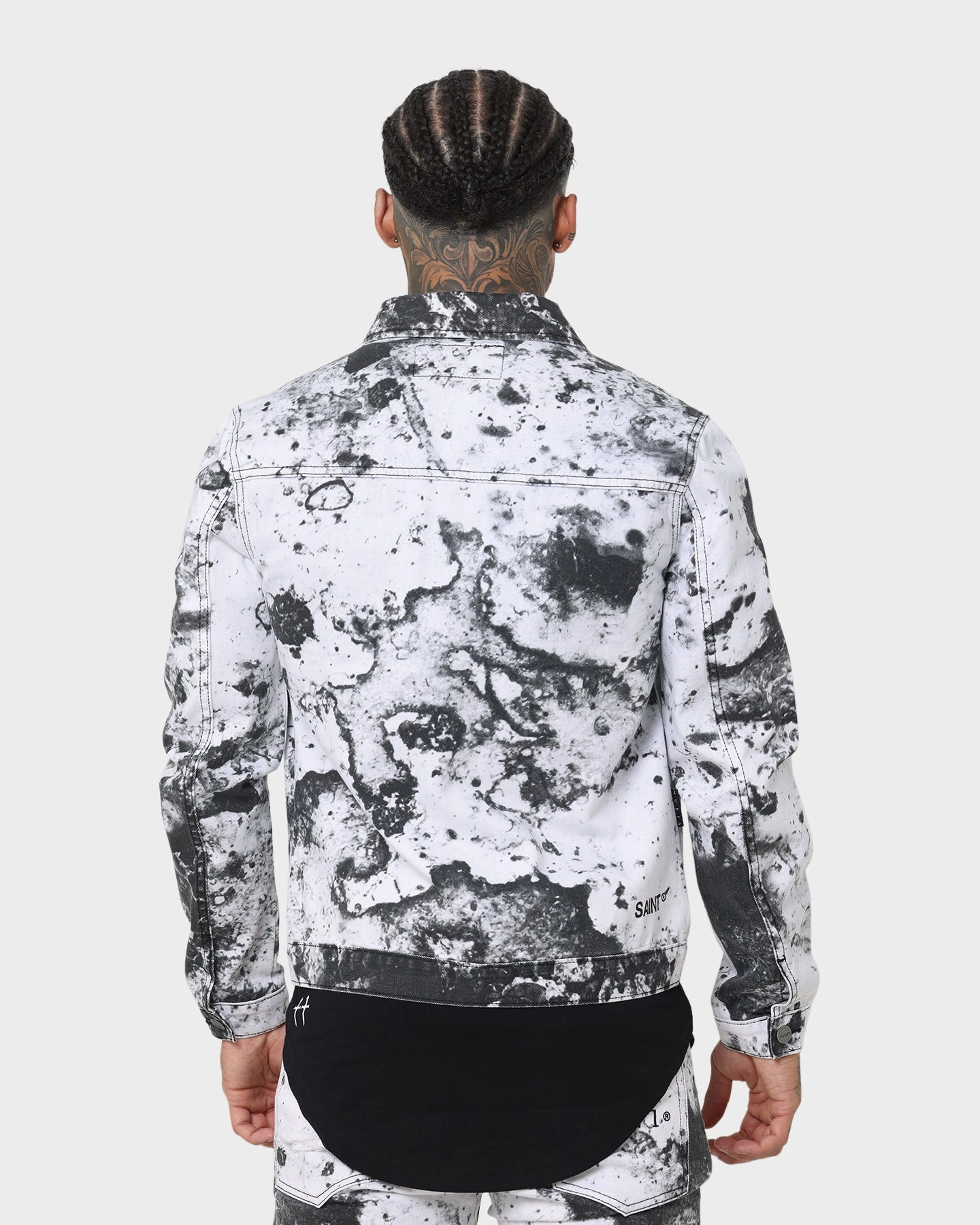 Ornamental Saint Morta Acid Jean Jacket White/Black