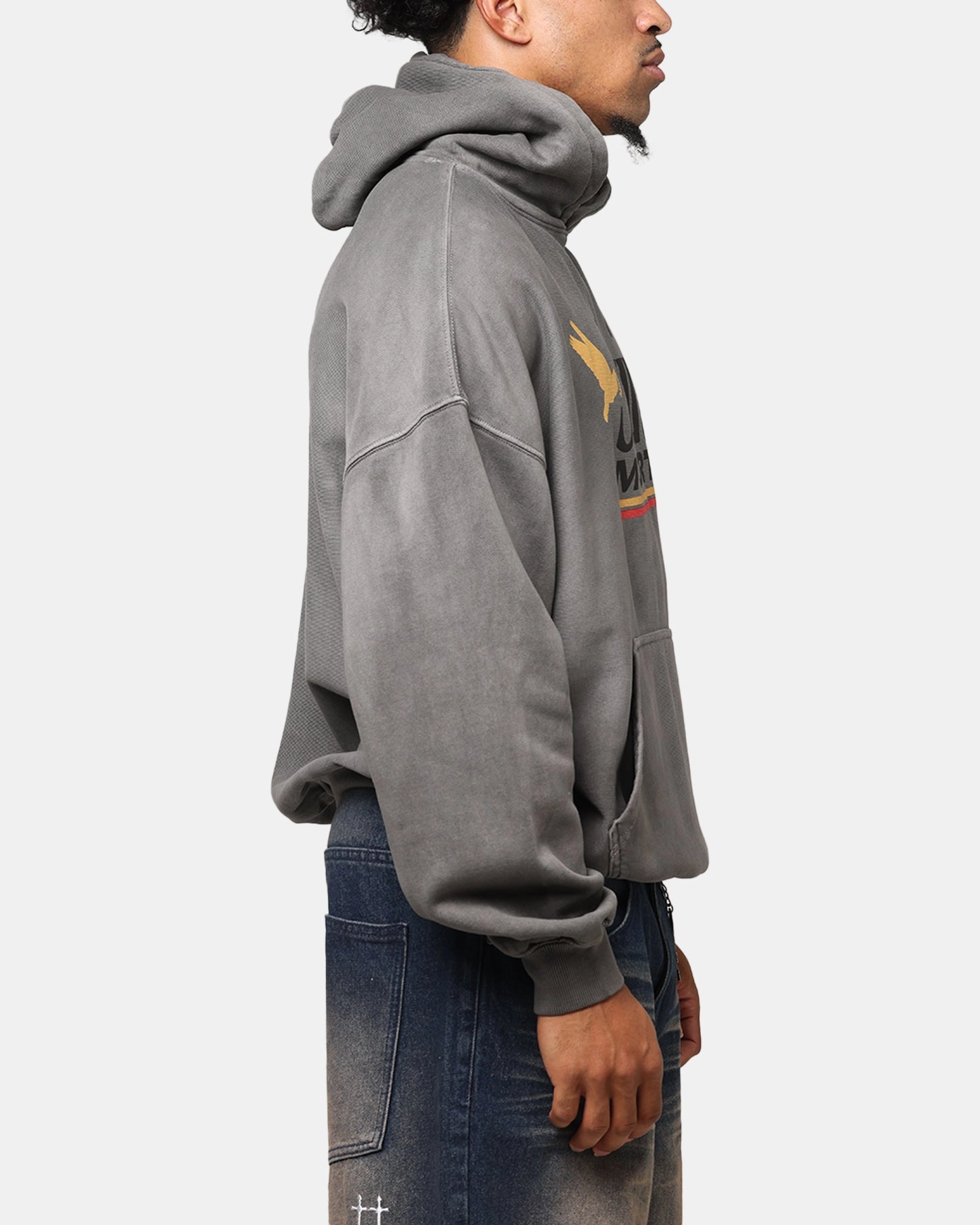 steel made EcoFriendly Dye Saint Morta Adrenaline Boxy Hoodie Washed Charcoal