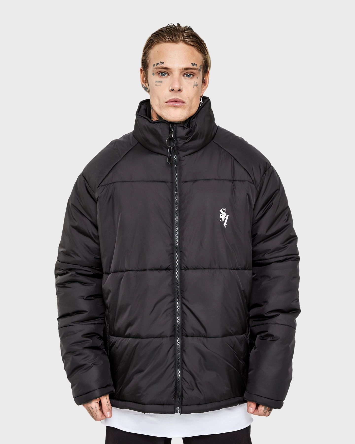 Saint Morta Alpha Homora Puffer Jacket Black Taped Edges Gift