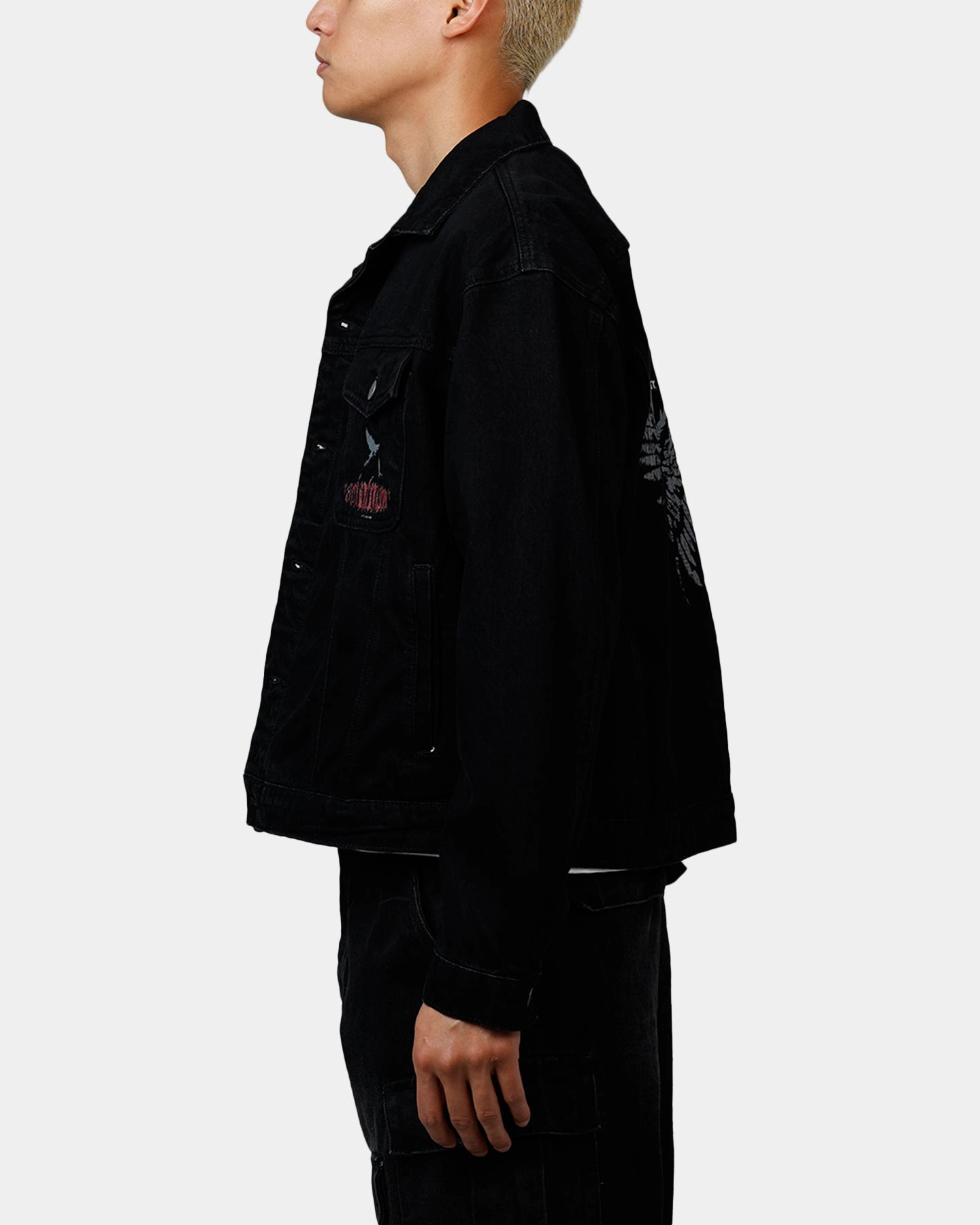 thrift - store find Protective Comfort Saint Morta Amorfati Denim Jacket Black Shadow