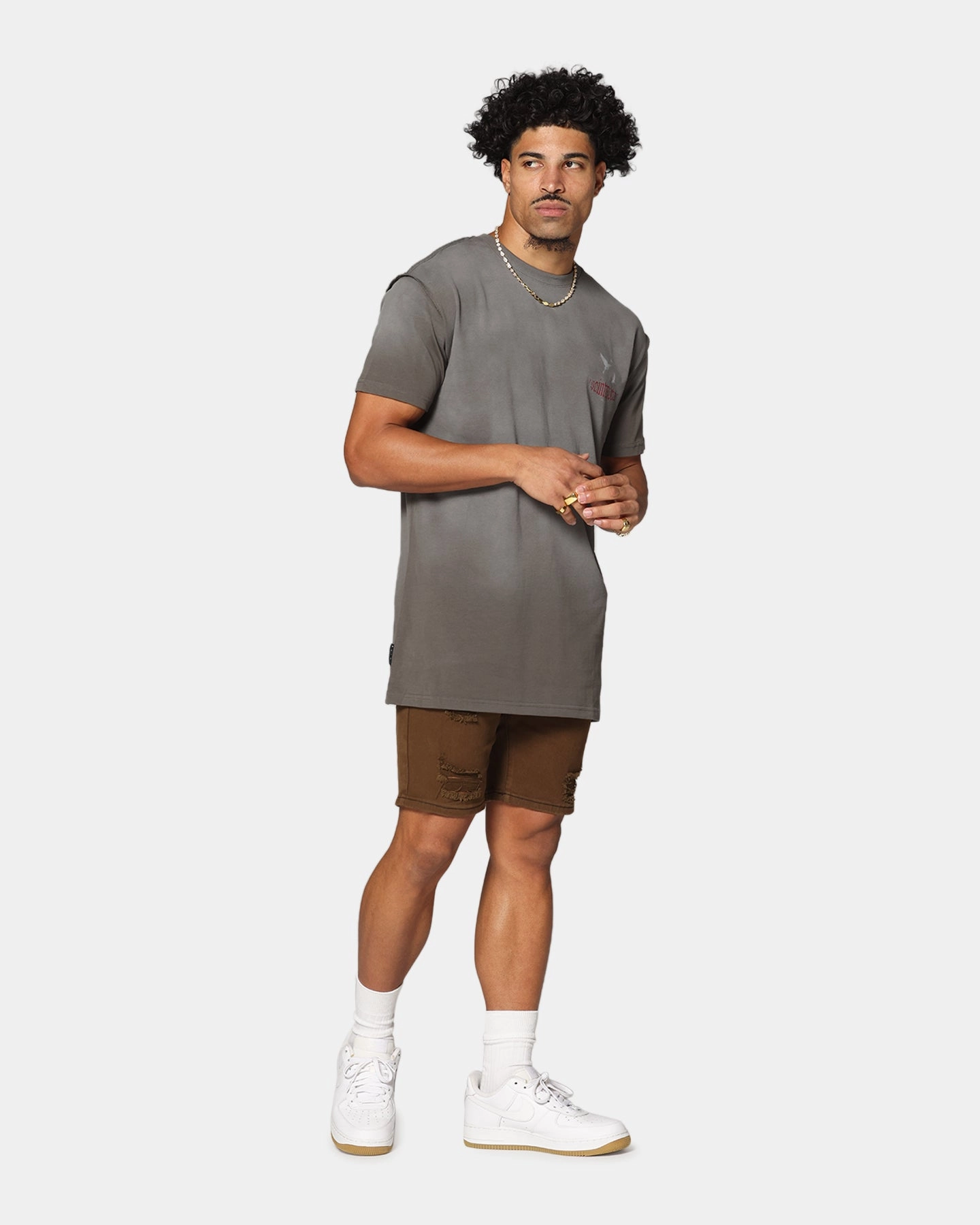 Saint Morta Amorfati Lafayette T-Shirt Sunfade Brown AntiPilling Treatment Layering Comfort Wear
