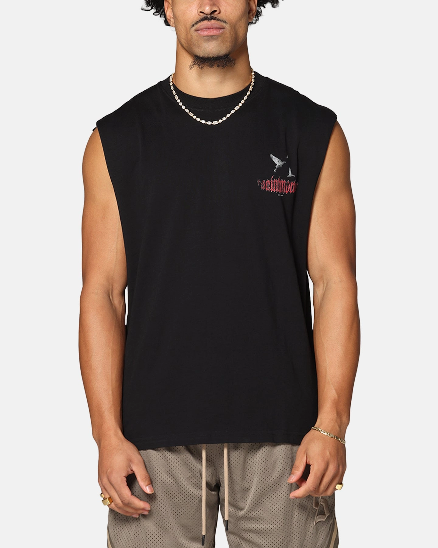 Saint Morta Amorfati Oversized Muscle T-Shirt Black Summer Wardrobe SustainableManufacturing