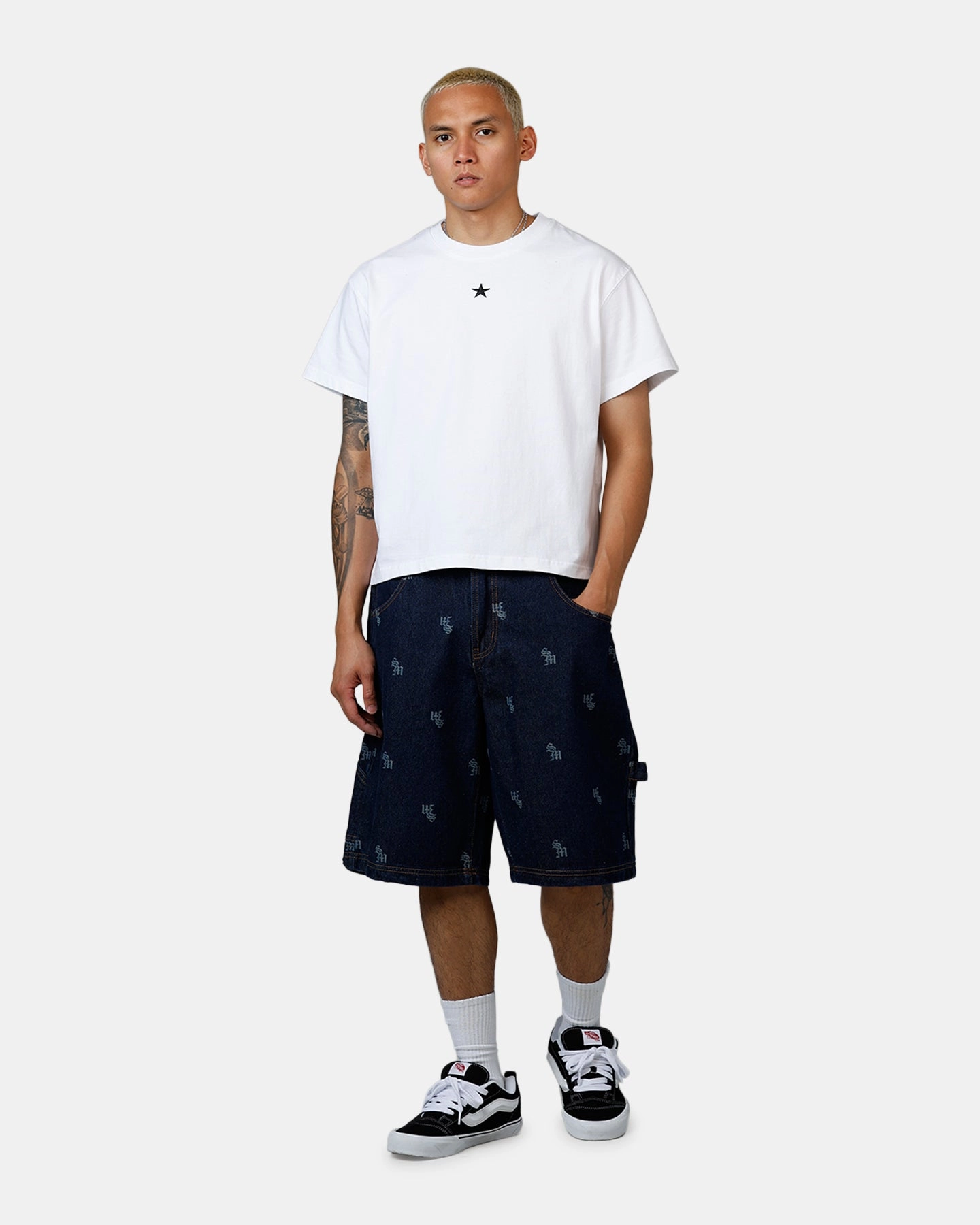Saint Morta Amplus Denim Jorts Indigo/Tan Anti Snag Fabric