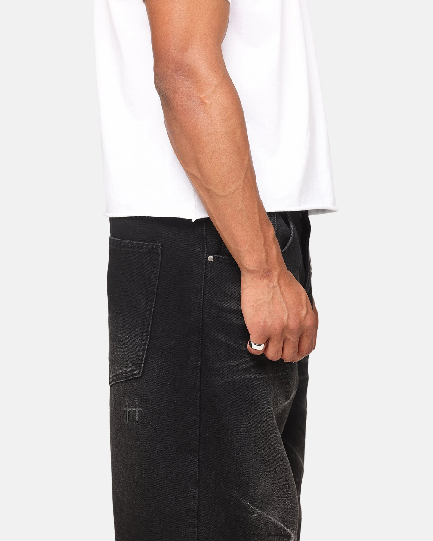 Smooth zipper closure Saint Morta Amplus Jeans Antiquity Black