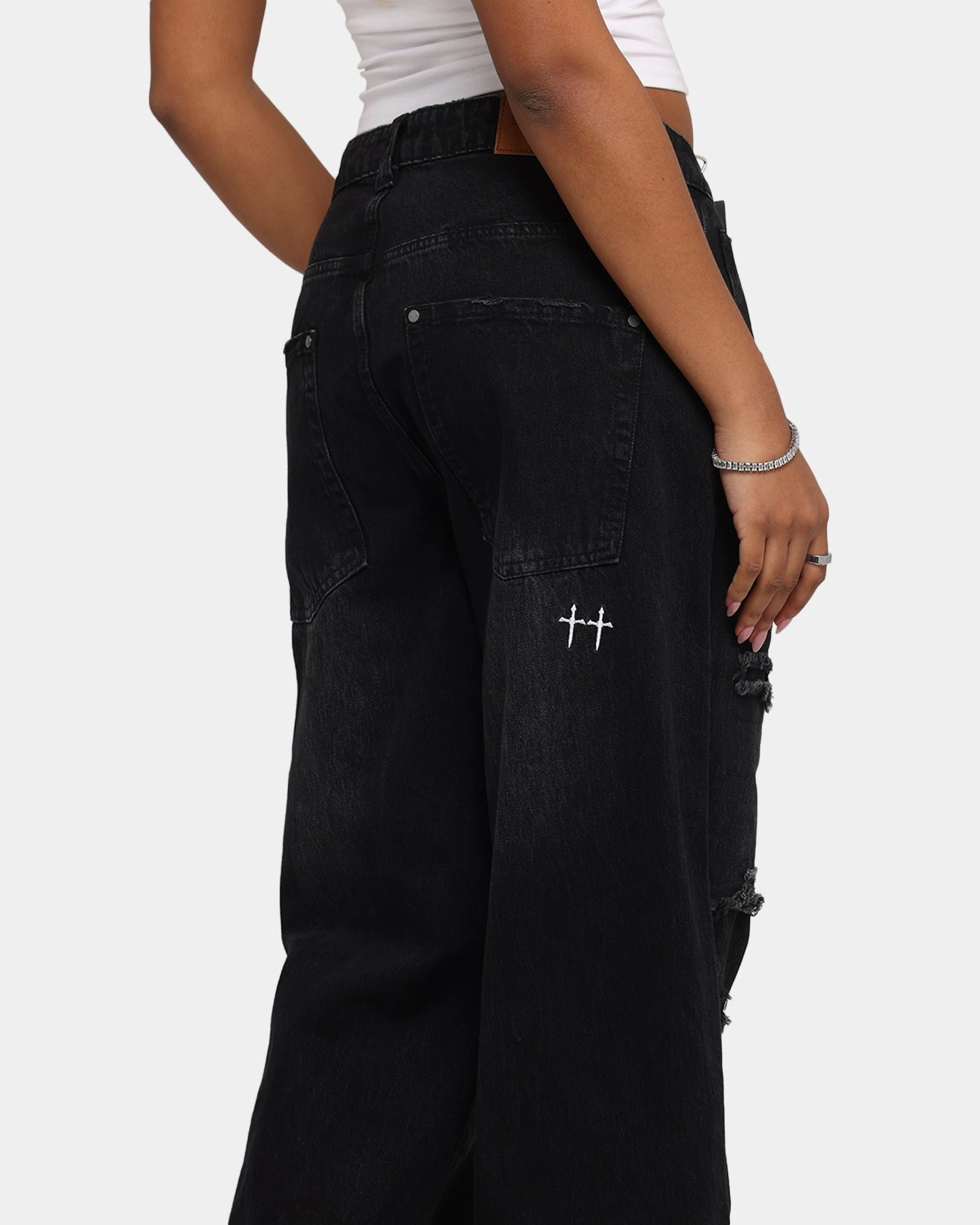 Fray Resistant Hem Saint Morta Amplus Rampage Jeans Rampage Black