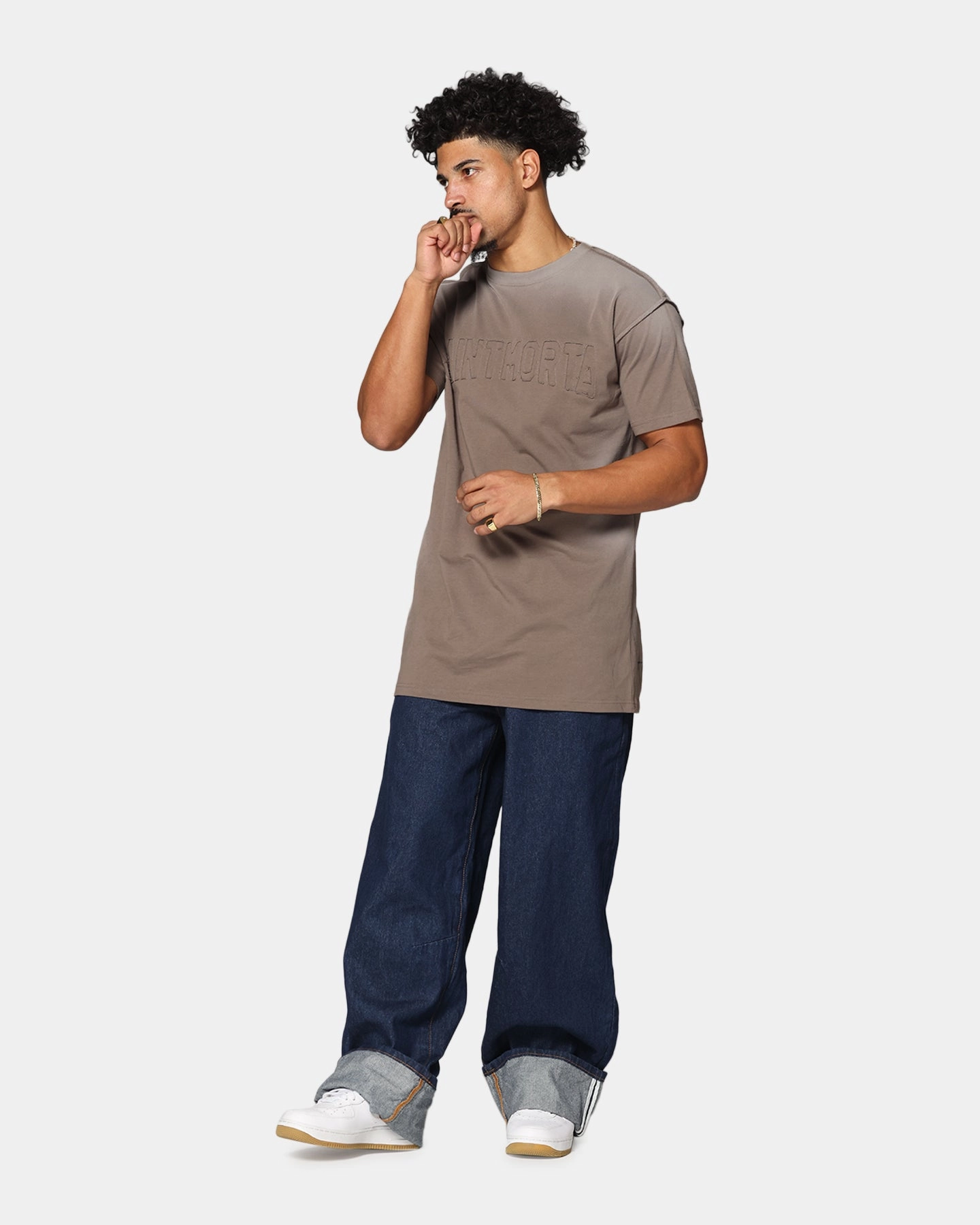 Saint Morta Amplus Selvedge Cuffed Jeans Indigo/Tan Cropped length Seasonal piece